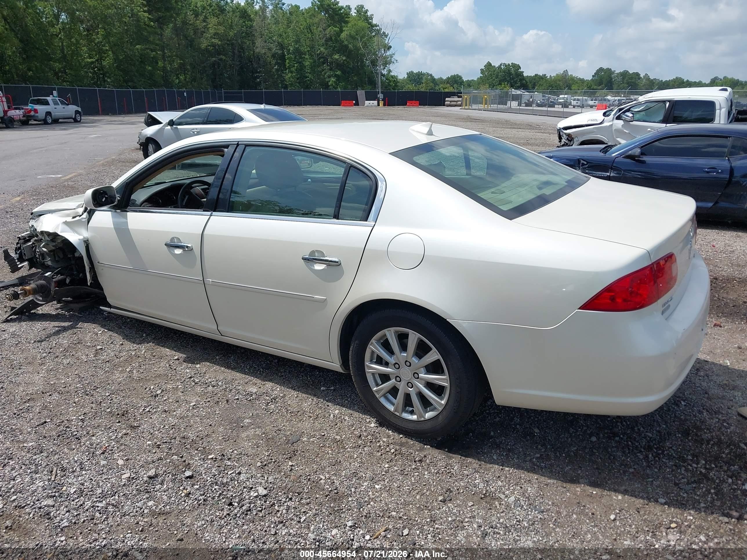2009 Buick Lucerne Cxl White vin: 1G4HD57M19U106696