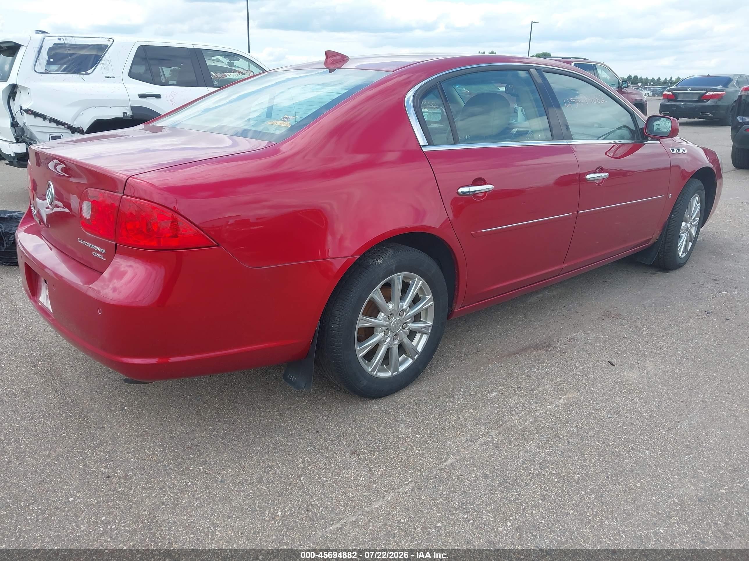 2009 Buick Lucerne Cxl-3 Red vin: 1G4HD57M89U131076