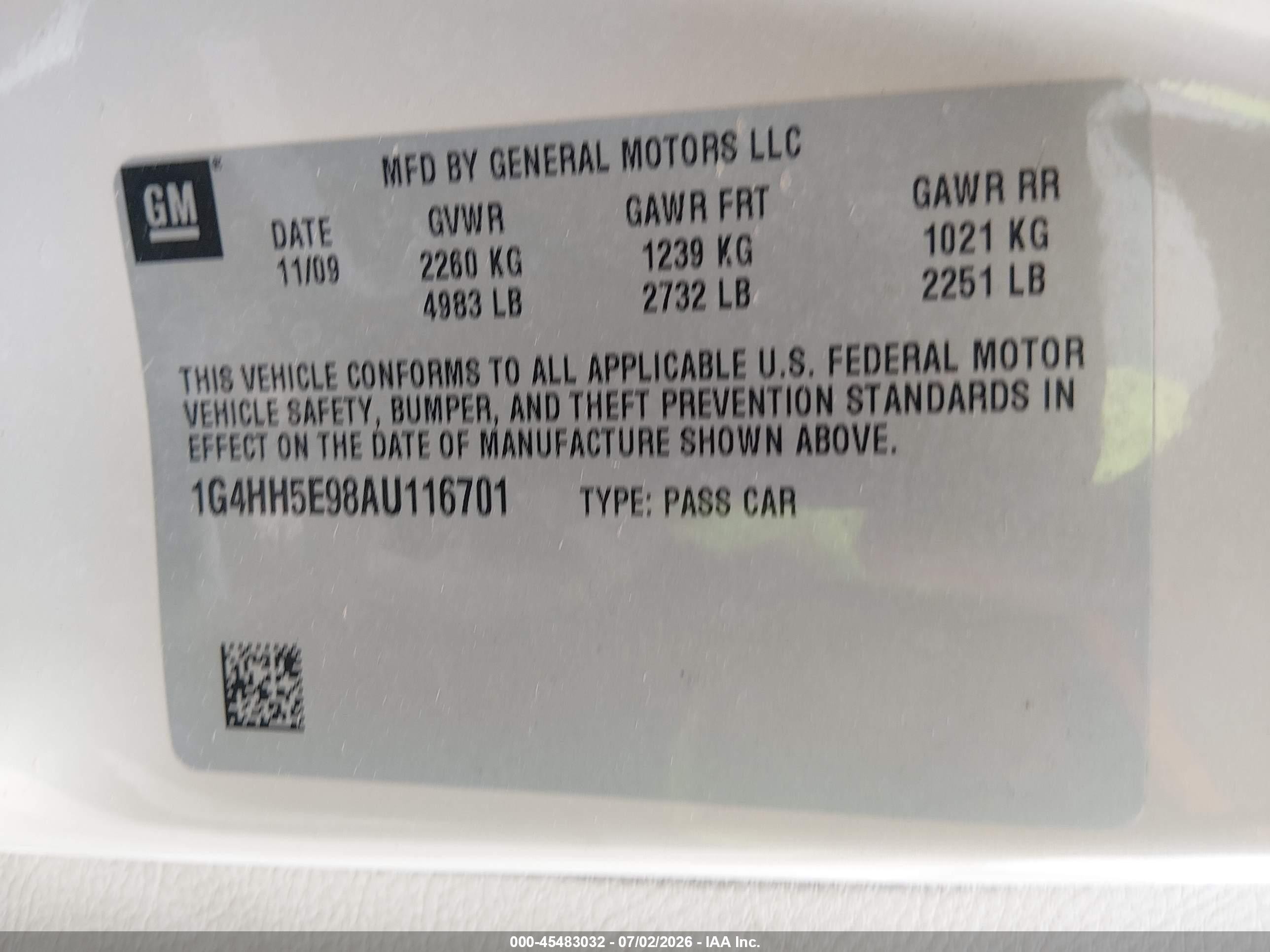 2010 Buick Lucerne Super Beige vin: 1G4HH5E98AU116701
