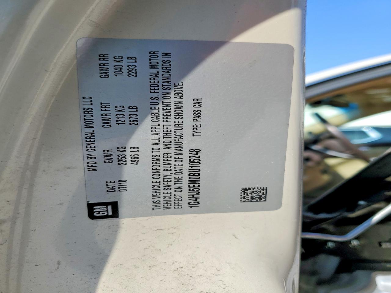 2011 Buick Lucerne Cxl Beige vin: 1G4HJ5EM0BU105248