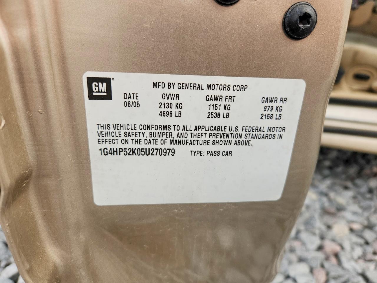 2005 Buick Lesabre Custom Tan vin: 1G4HP52K05U270979