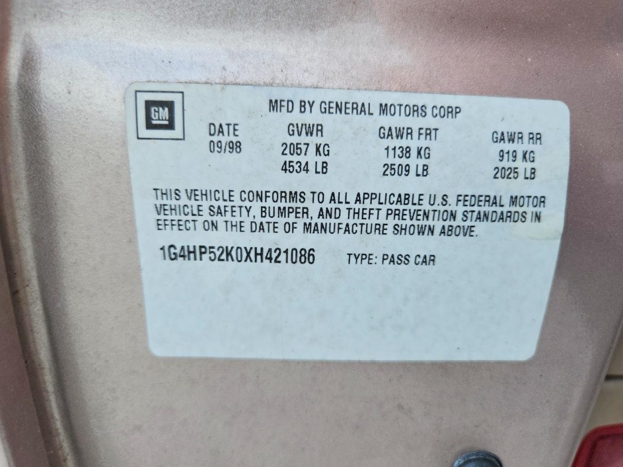1990 Buick Lesabre 90th Anniversary Gold vin: 1G4HP52K0XH421086