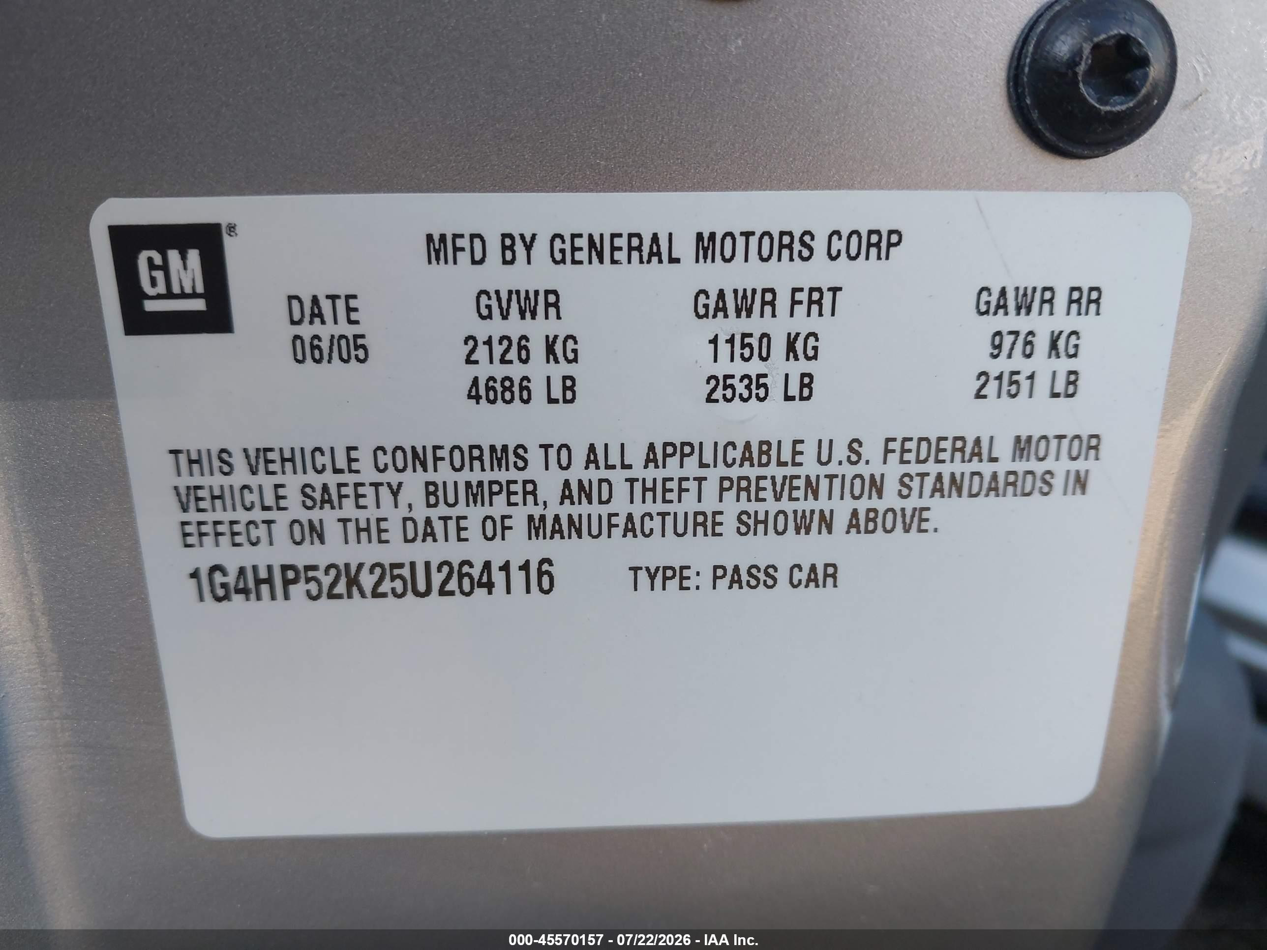 2005 Buick Lesabre Custom Silver vin: 1G4HP52K25U264116