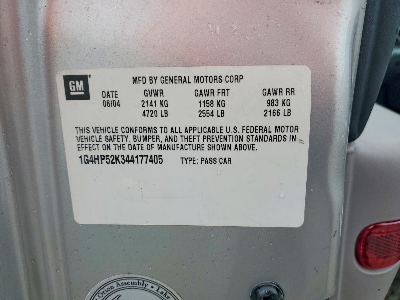 2004 Buick Lesabre Custom Silver vin: 1G4HP52K344177405