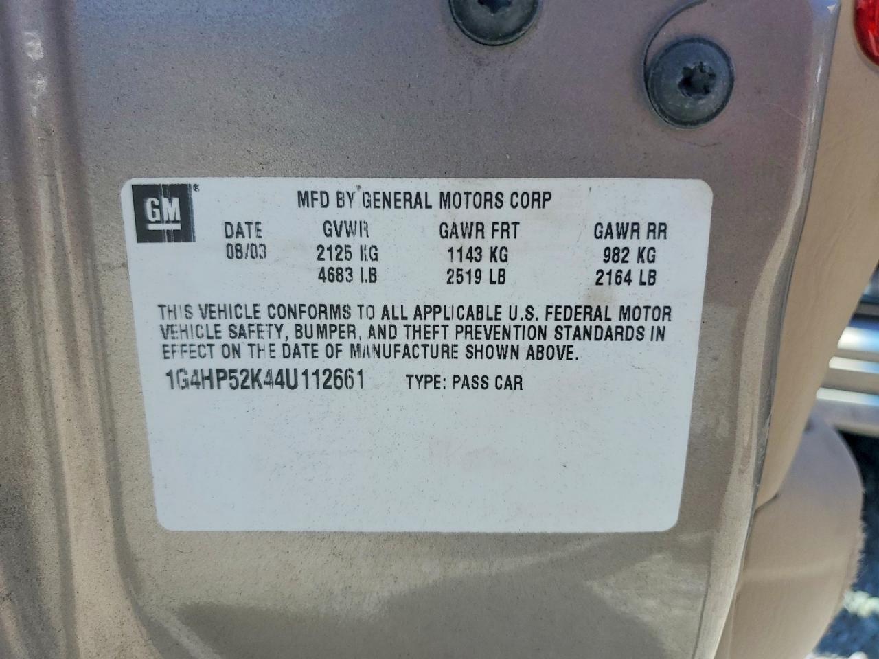 2004 Buick Lesabre Custom Gold vin: 1G4HP52K44U112661