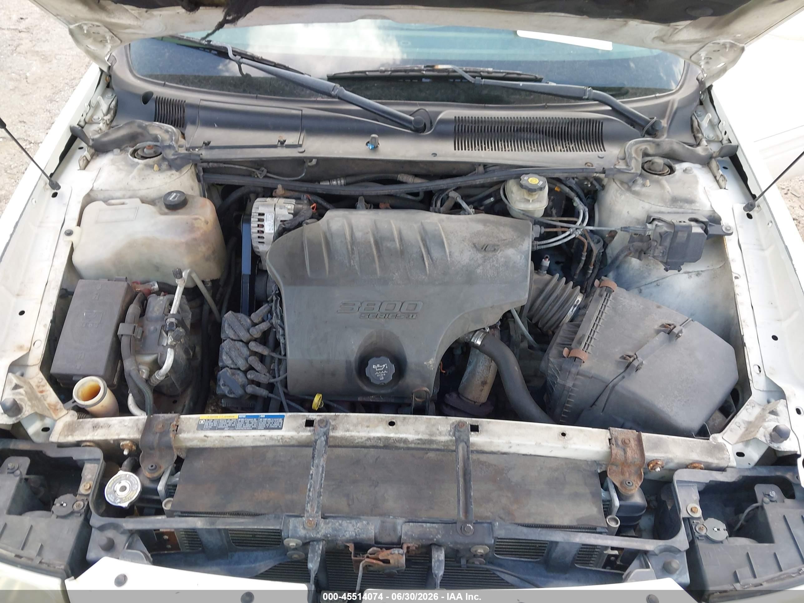 2004 Buick Lesabre Custom White vin: 1G4HP52K44U141688
