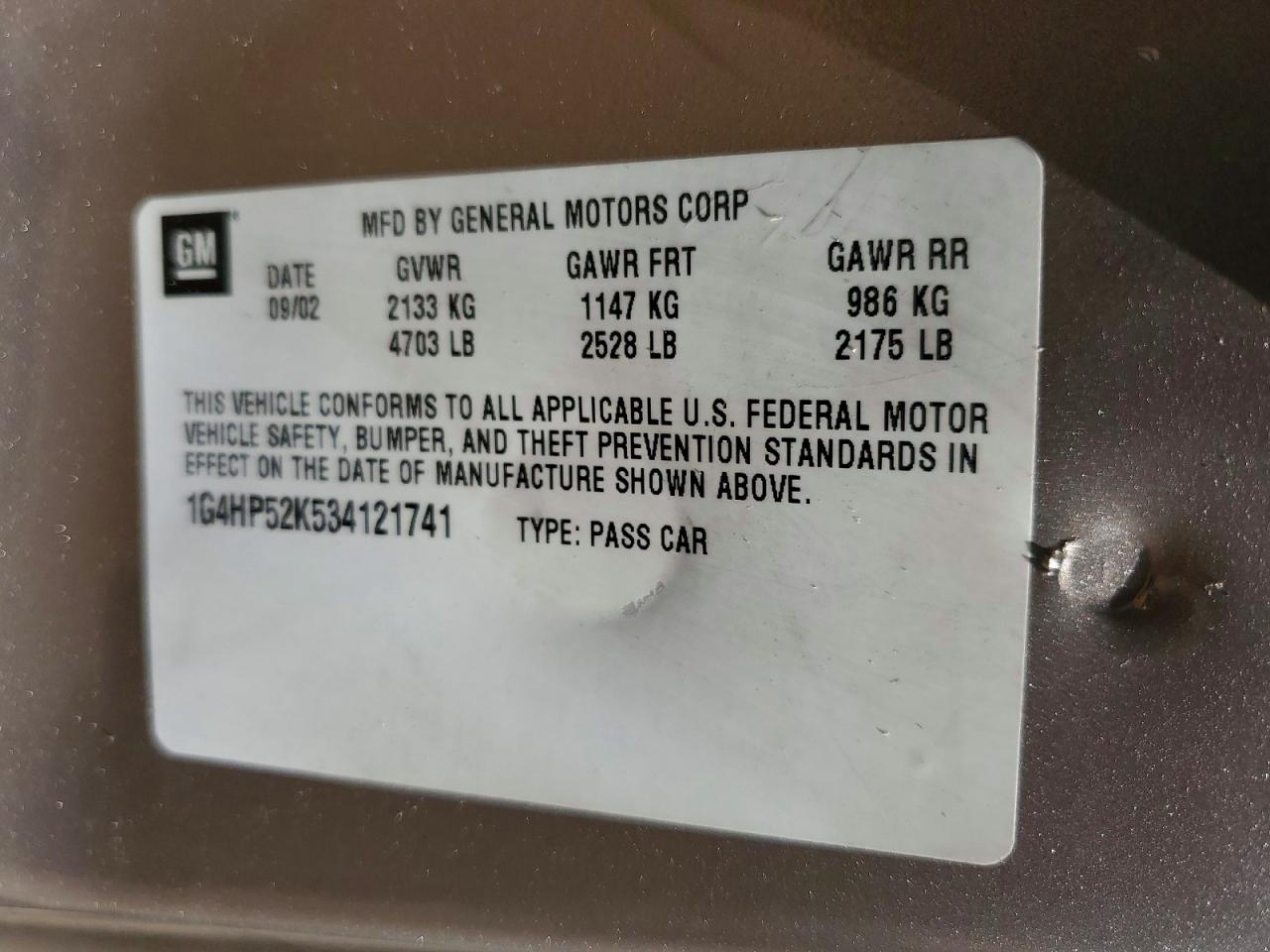 2003 Buick Lesabre Custom Cream vin: 1G4HP52K534121741