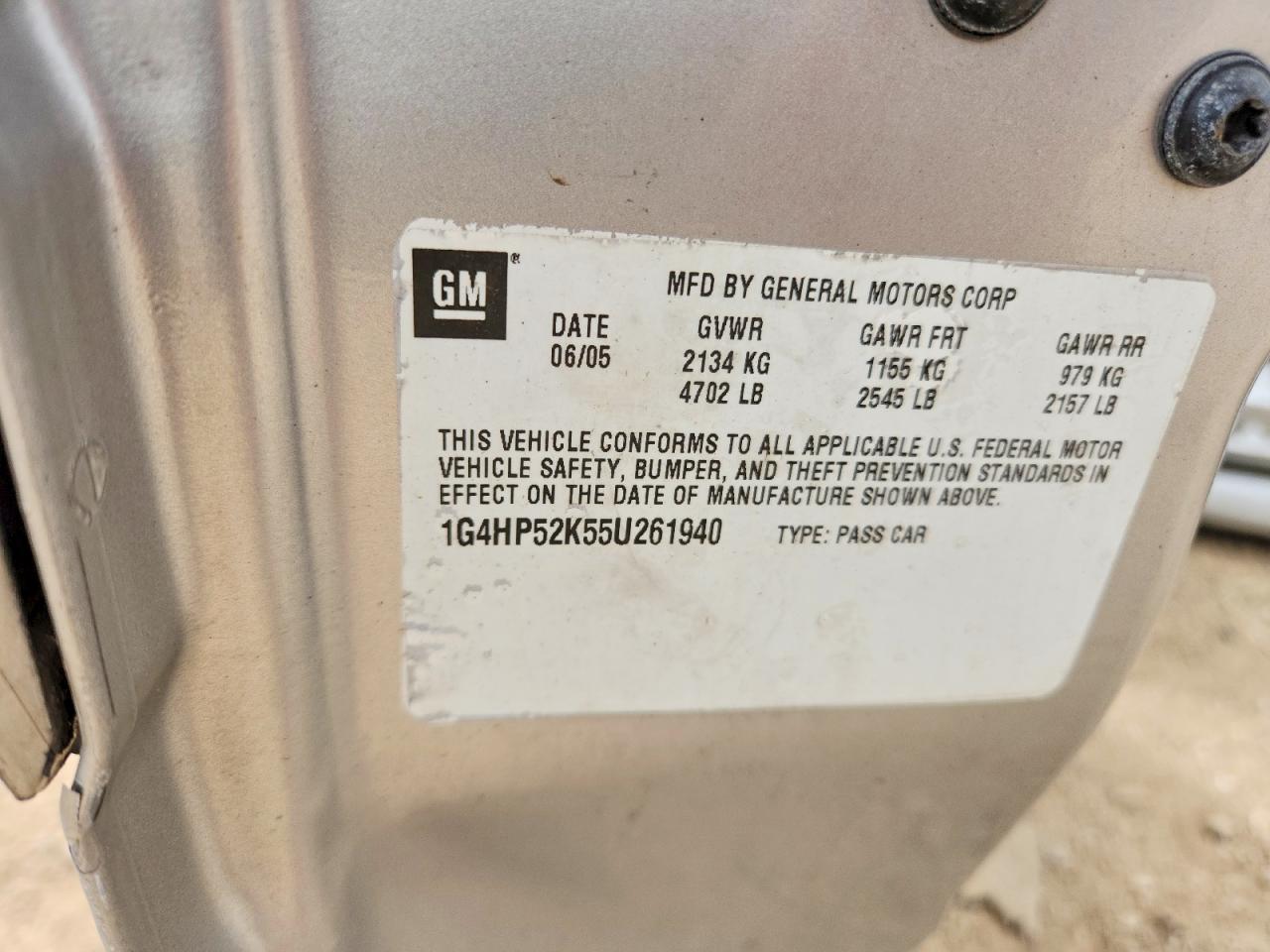 2005 Buick Lesabre Silver vin: 1G4HP52K55U261940