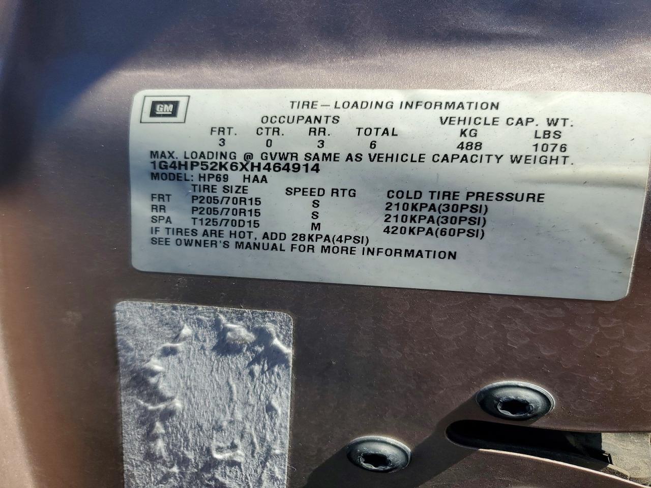 1999 Buick Lesabre Custom Бежевый vin: 1G4HP52K6XH464914