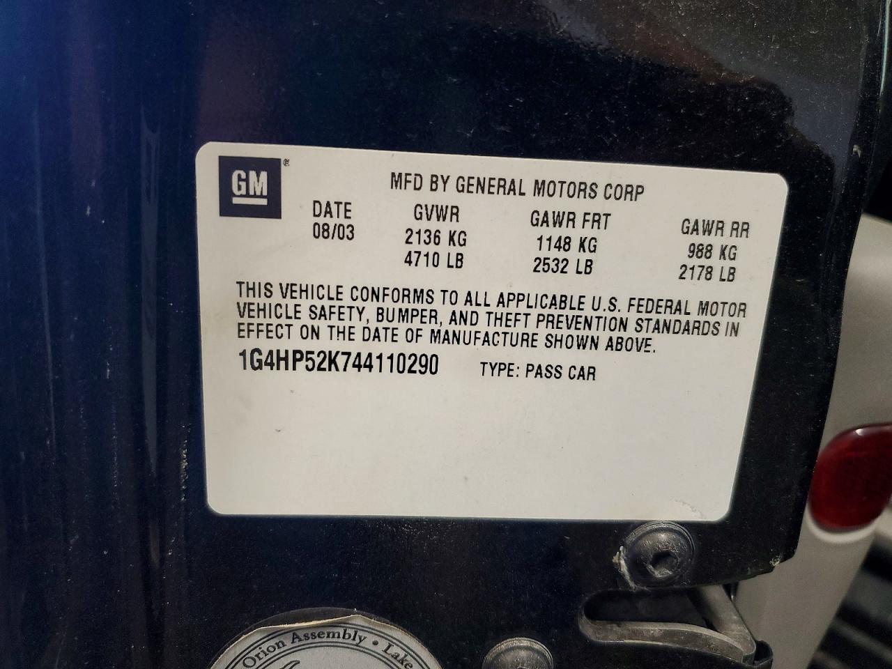 2004 Buick Lesabre Custom Black vin: 1G4HP52K744110290