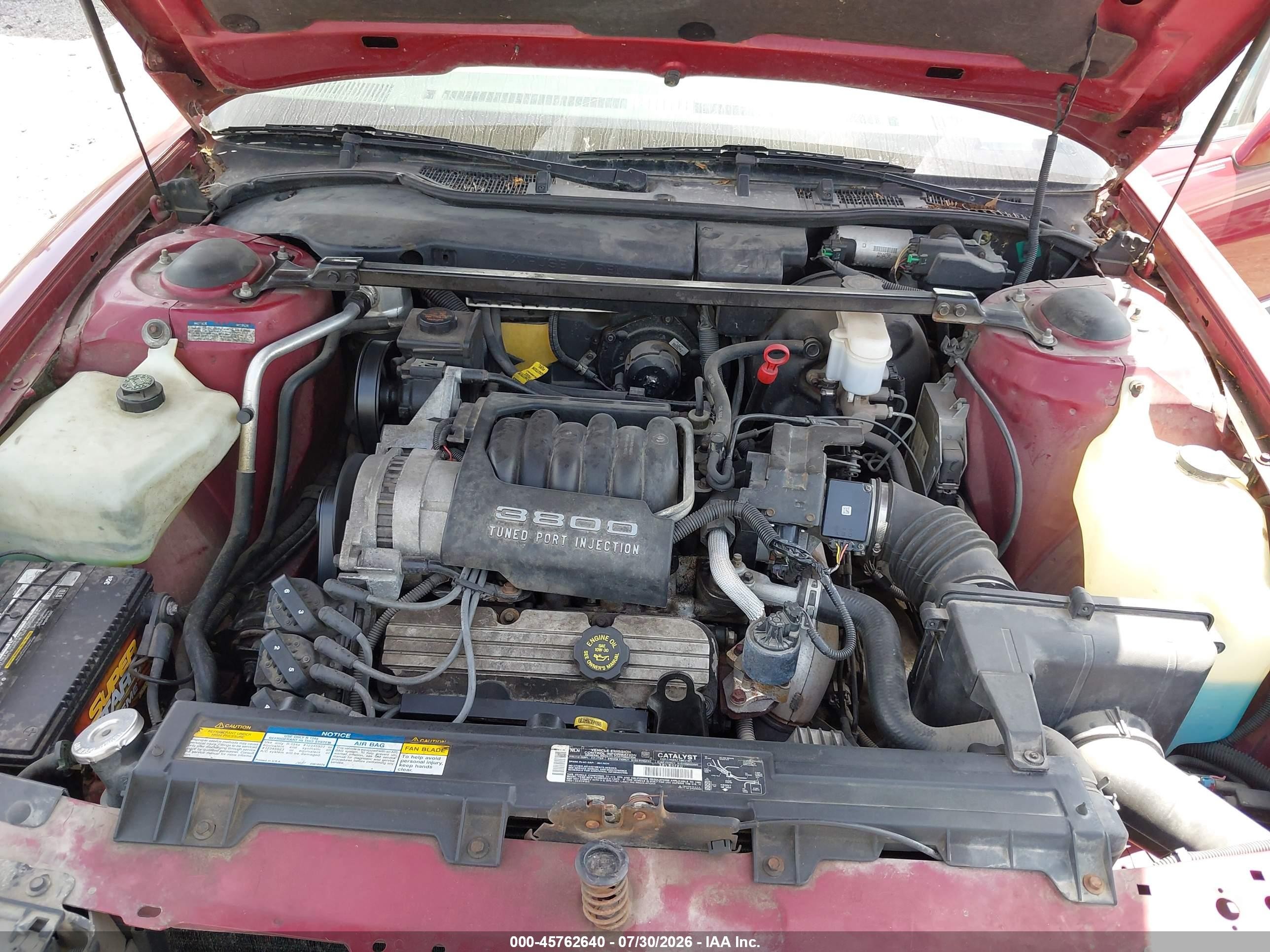 1995 Buick Lesabre Custom Red vin: 1G4HP52L5SH449046