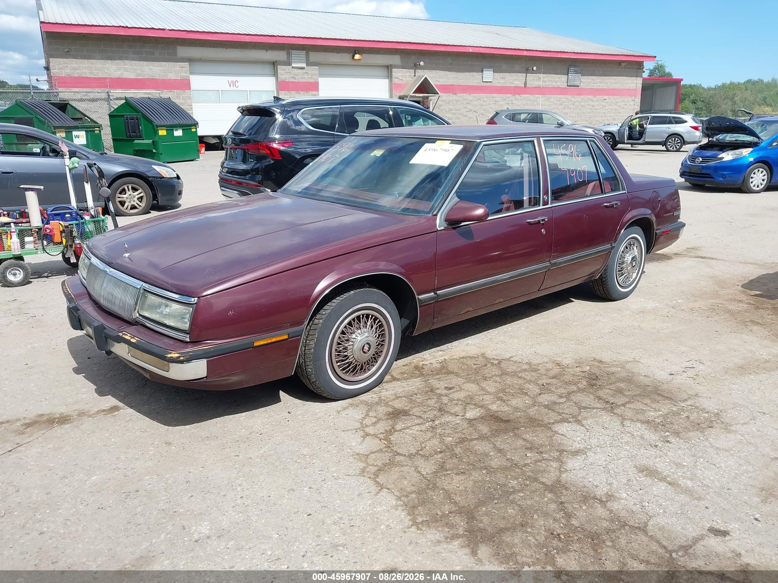 1991 Buick Lesabre Custom Burgundy vin: 1G4HP54C3MH475905