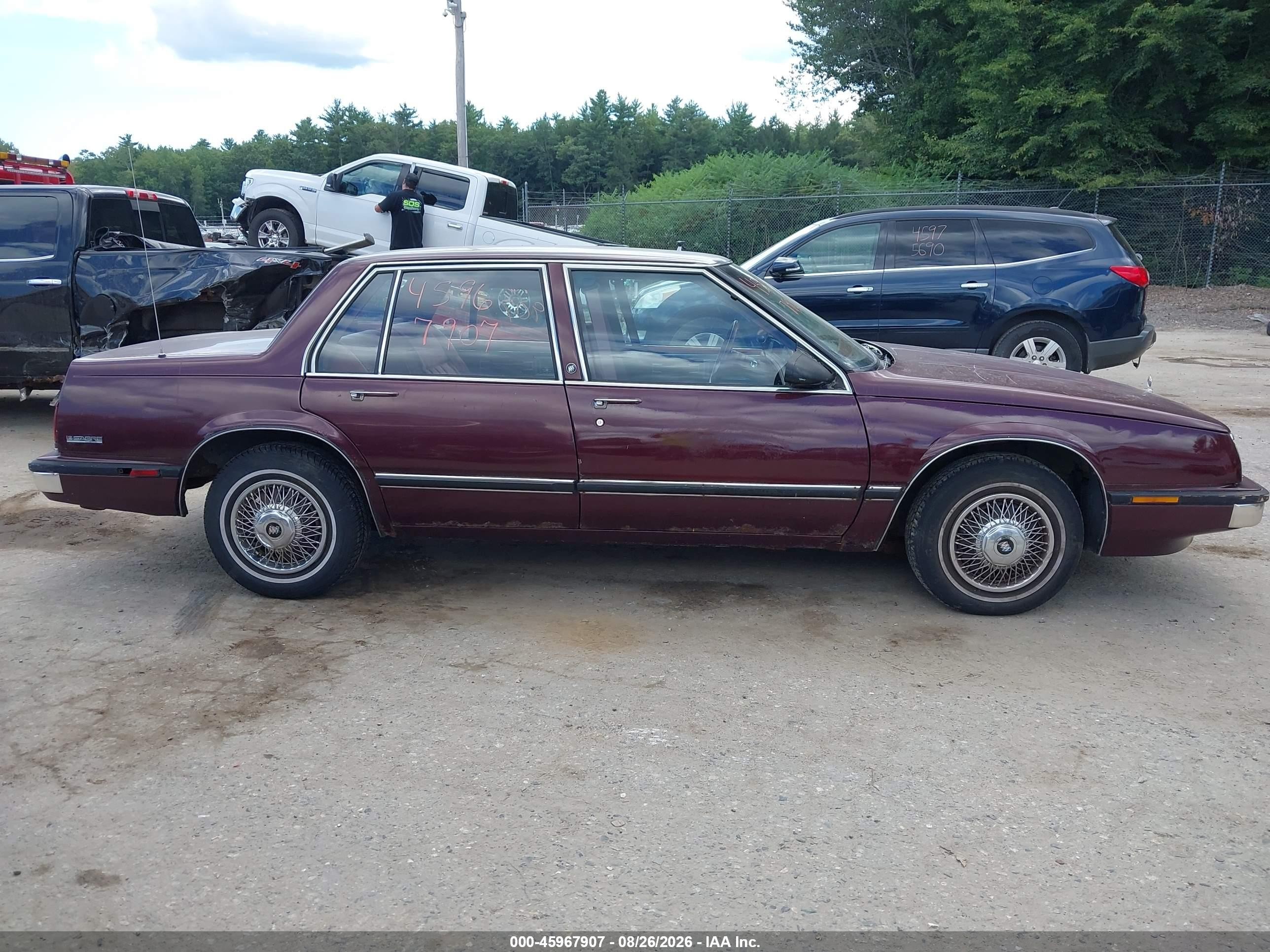 1991 Buick Lesabre Custom Burgundy vin: 1G4HP54C3MH475905