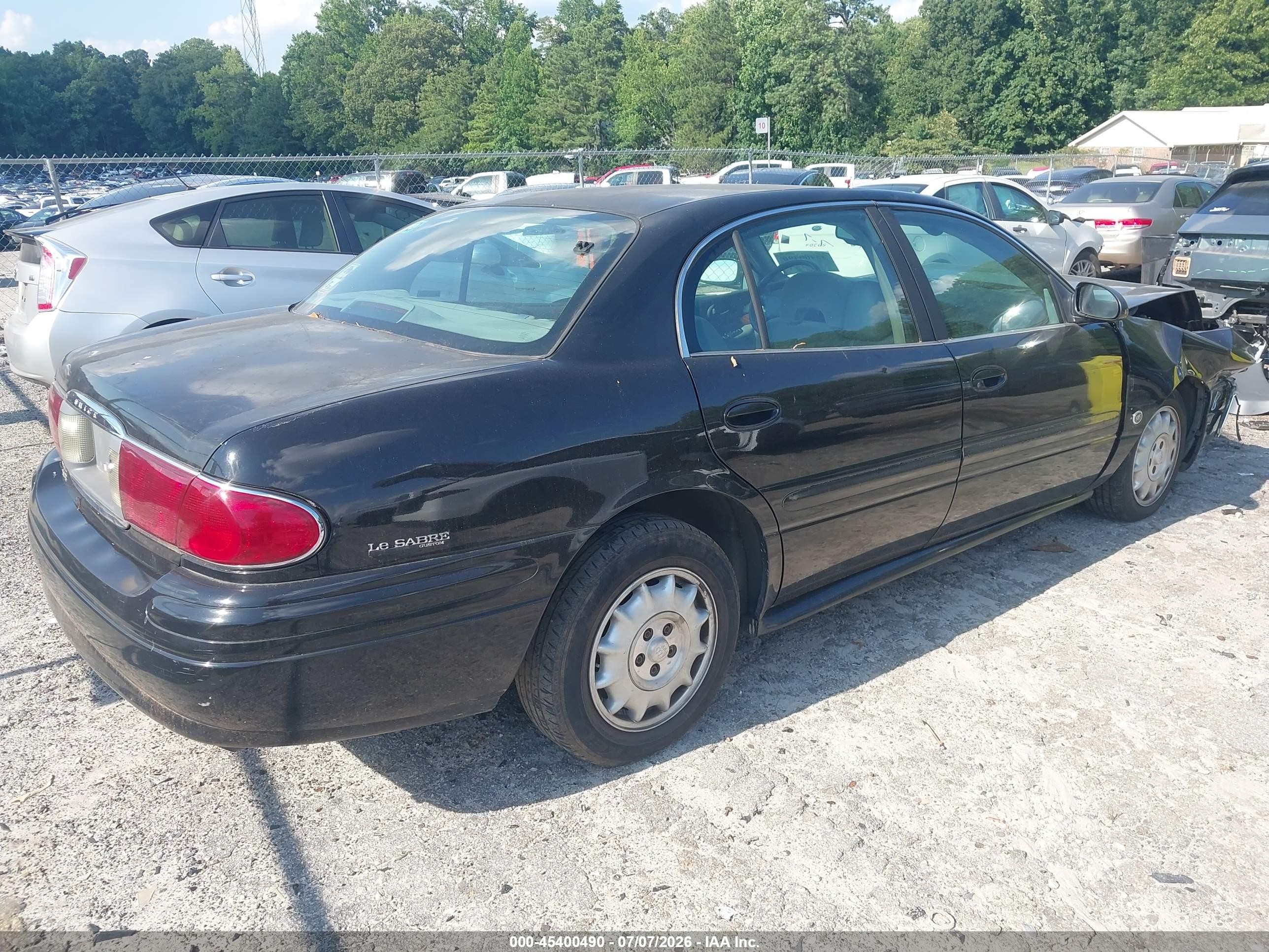 2001 Buick Lesabre Custom Black vin: 1G4HP54K014143818