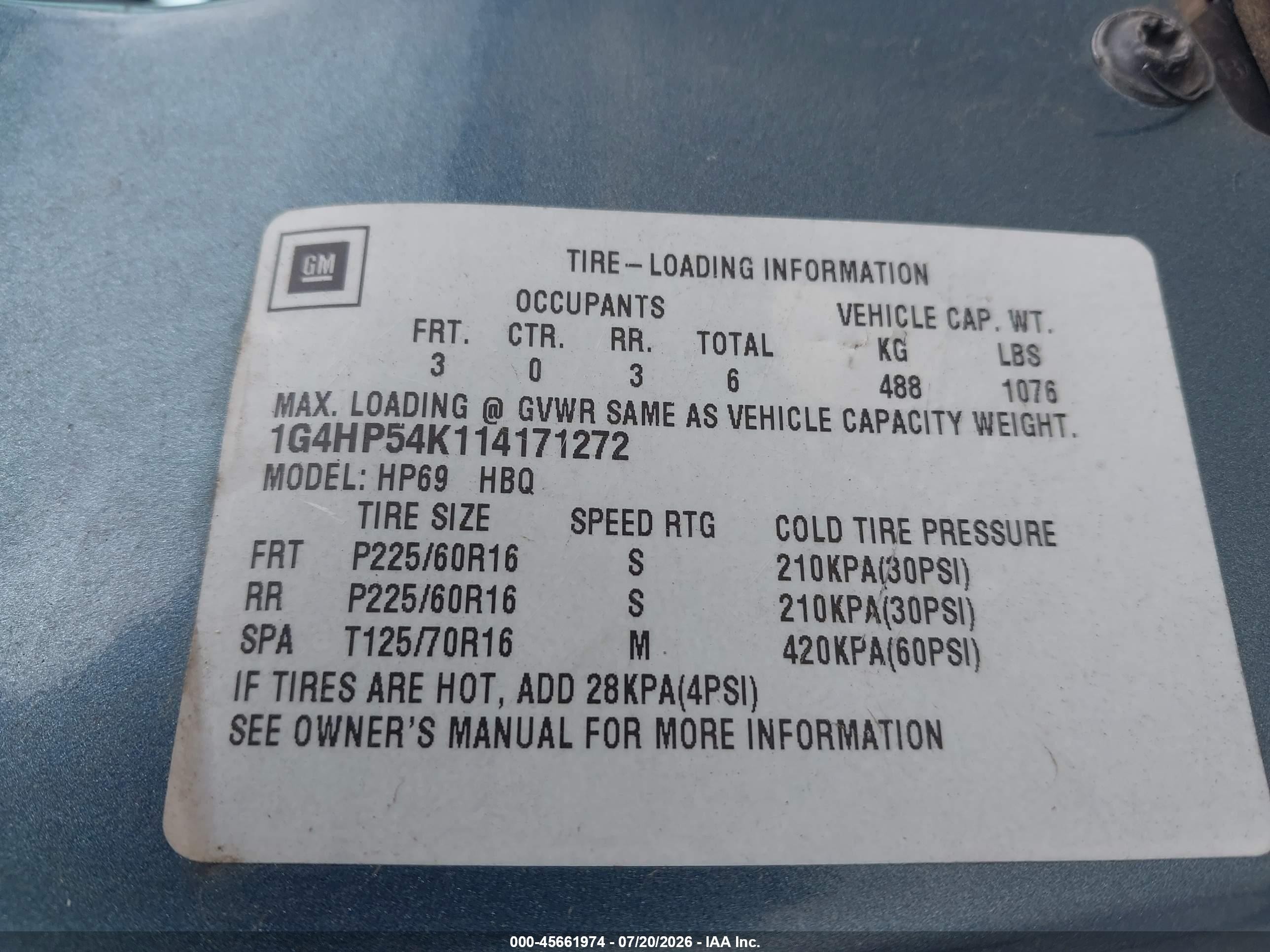 2001 Buick Lesabre Custom Синий vin: 1G4HP54K114171272