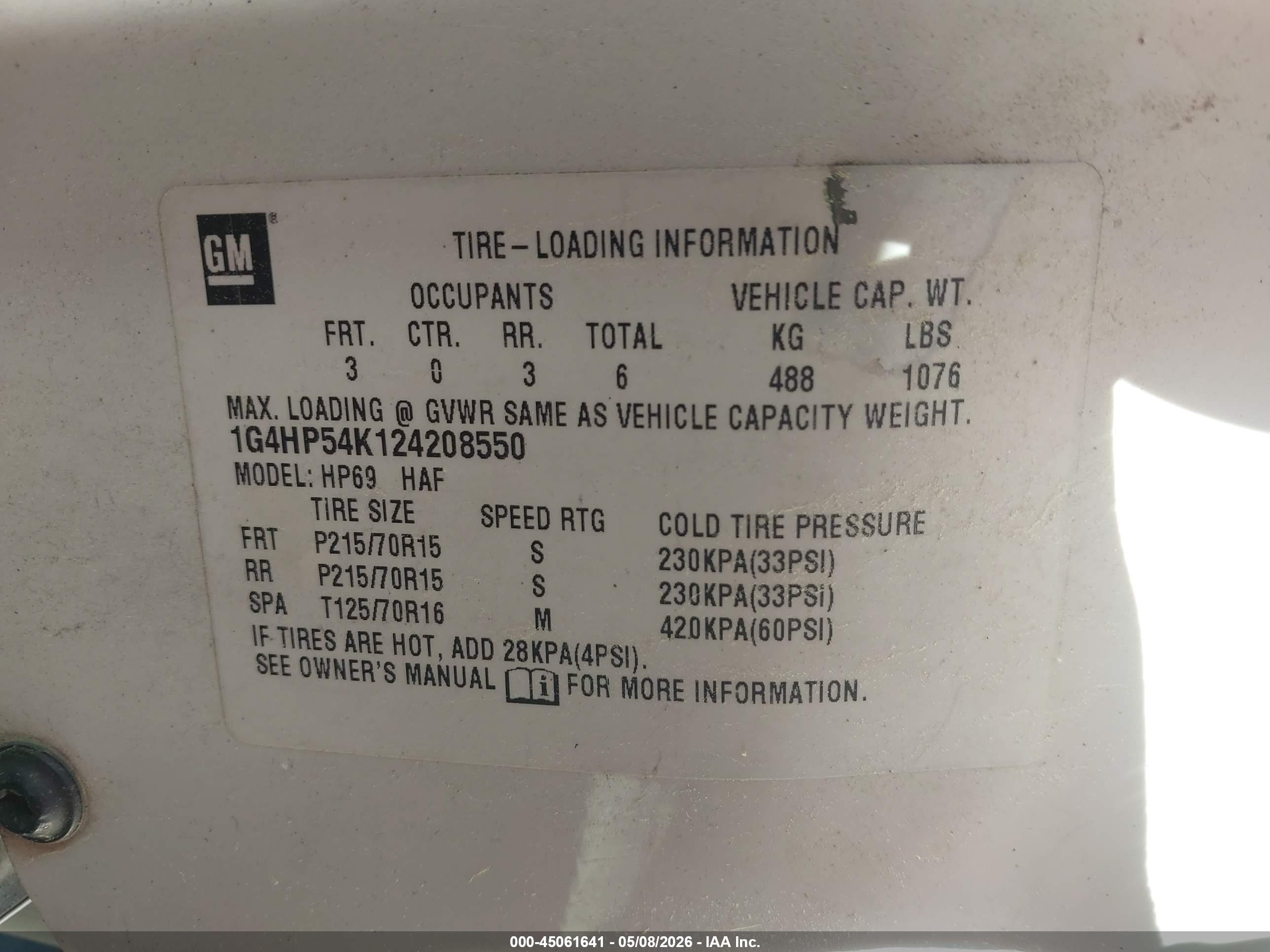 2002 Buick Lesabre Custom White vin: 1G4HP54K124208550