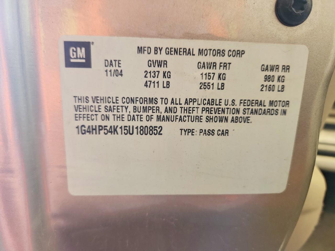 2005 Buick Lesabre Custom Gold vin: 1G4HP54K15U180852