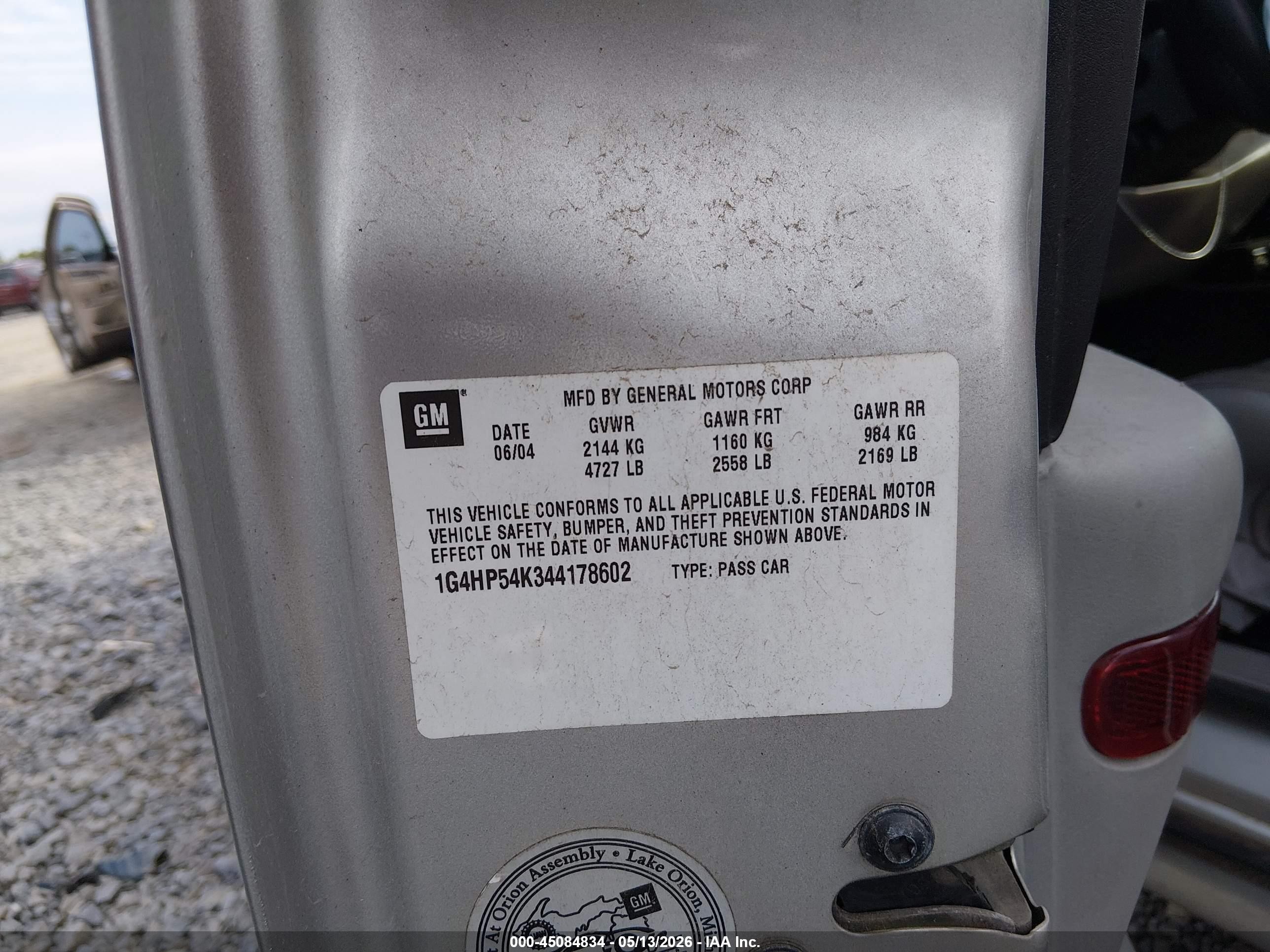2004 Buick Lesabre Custom Silver vin: 1G4HP54K344178602