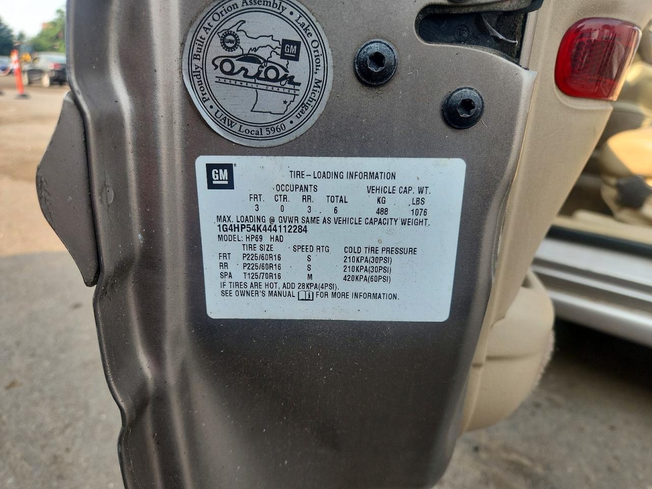 2004 Buick Lesabre Custom Tan vin: 1G4HP54K444112284