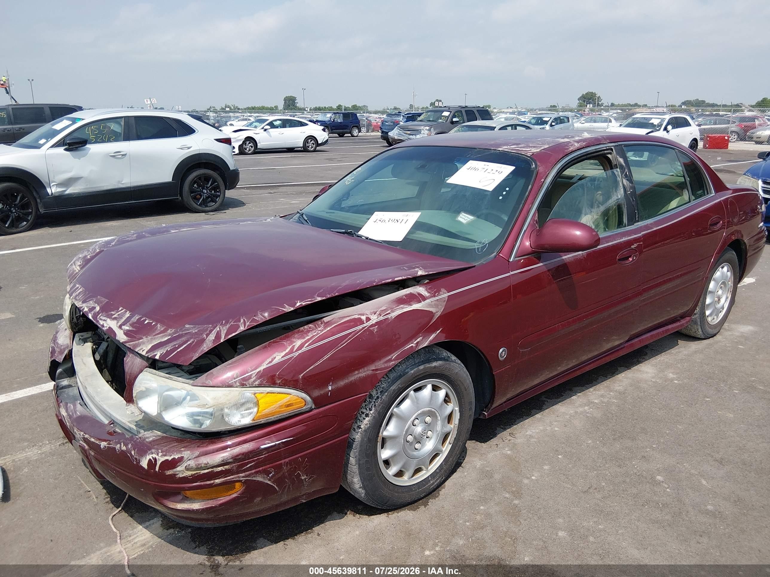 2001 Buick Lesabre Custom Burgundy vin: 1G4HP54K814208835
