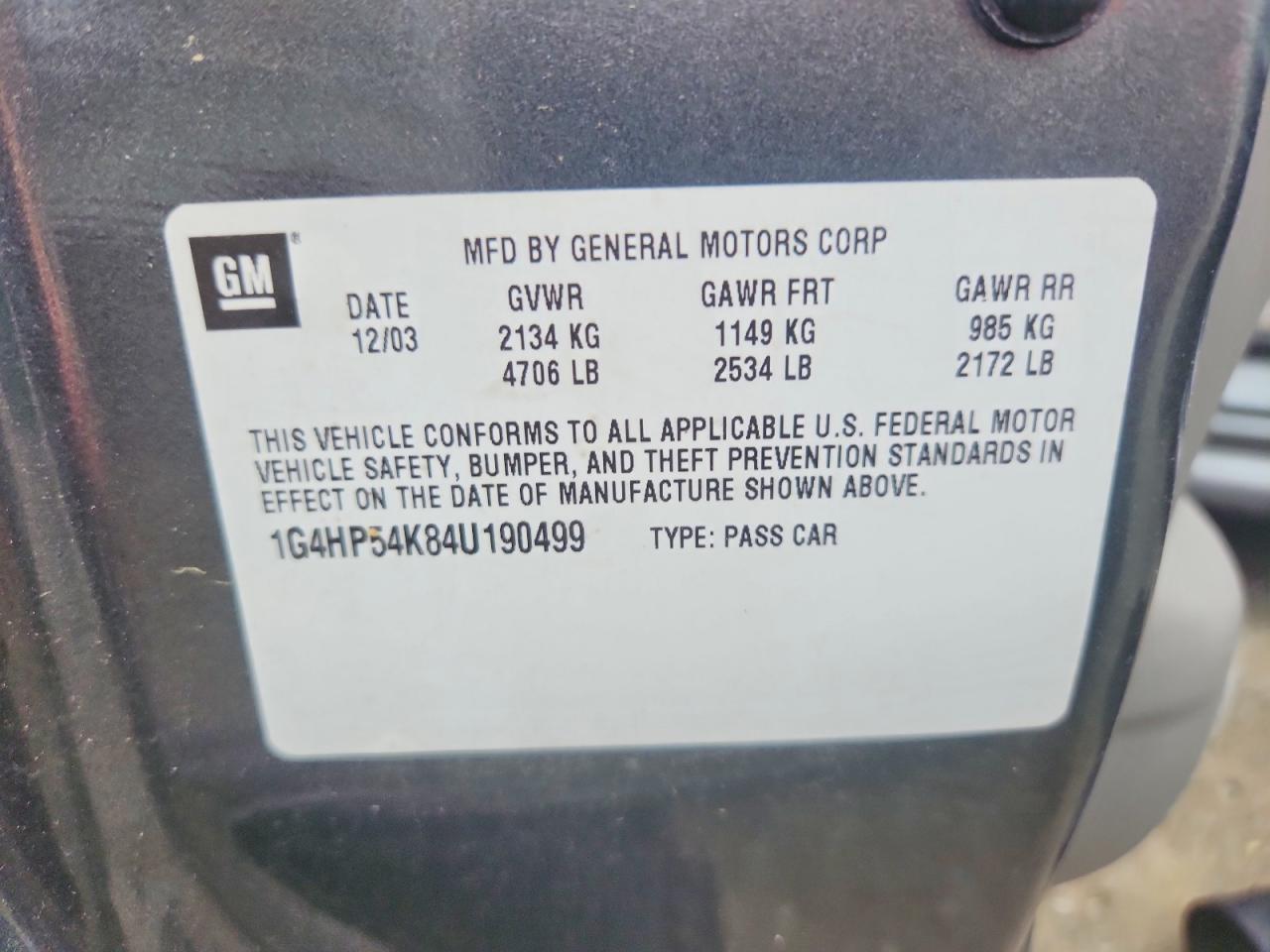 2004 Buick Lesabre Custom Silver vin: 1G4HP54K84U190499