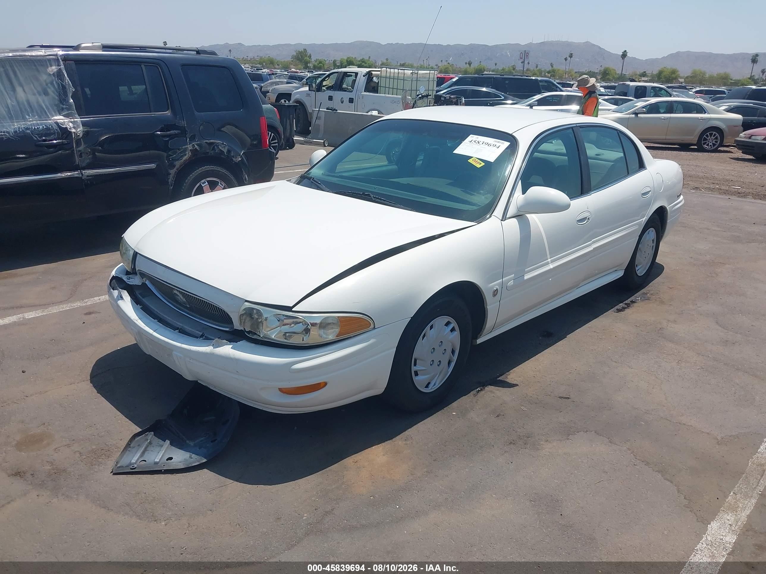 2001 Buick Lesabre Custom White vin: 1G4HP54KX14151179