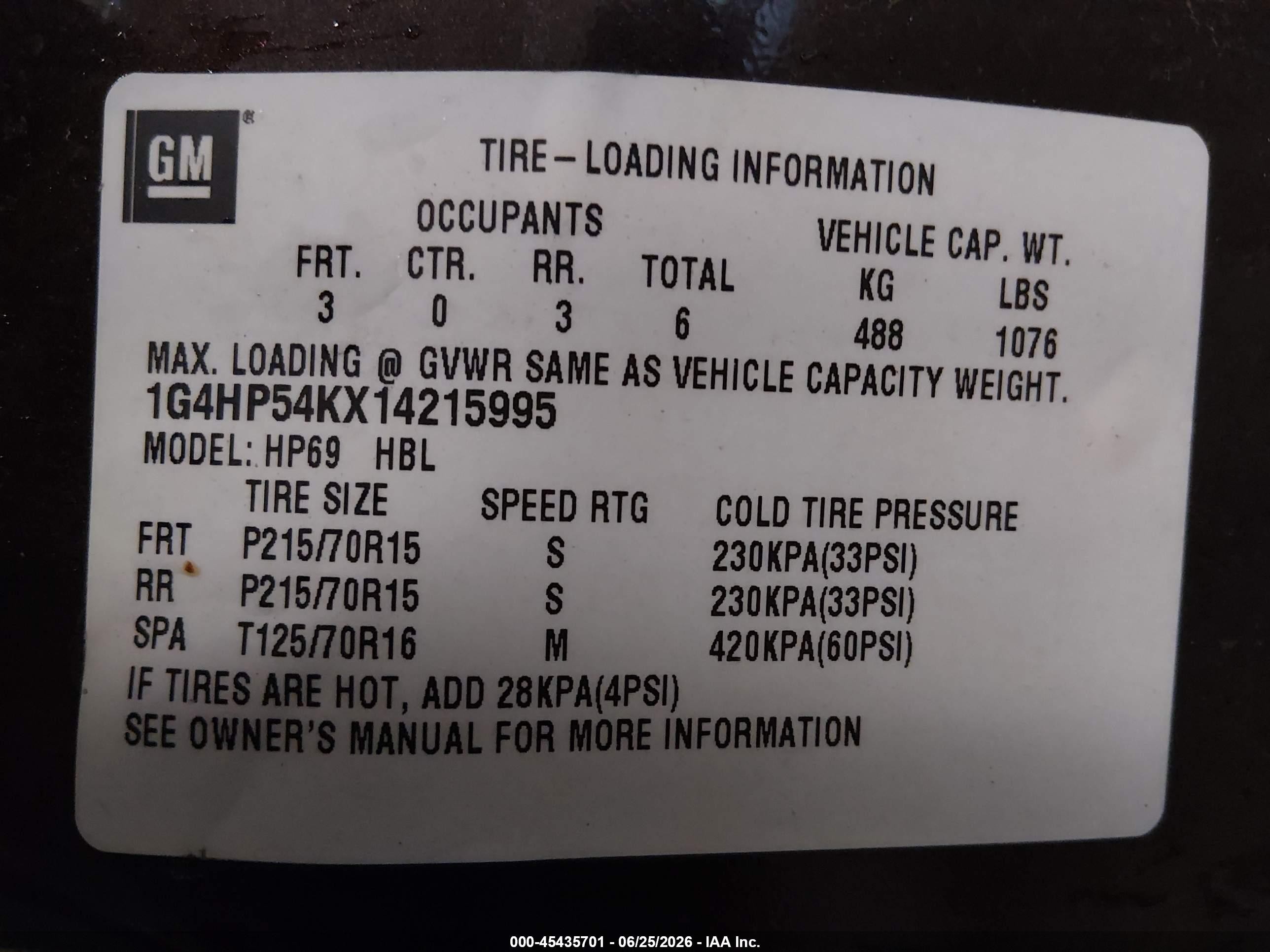 2001 Buick Lesabre Custom Brown vin: 1G4HP54KX14215995