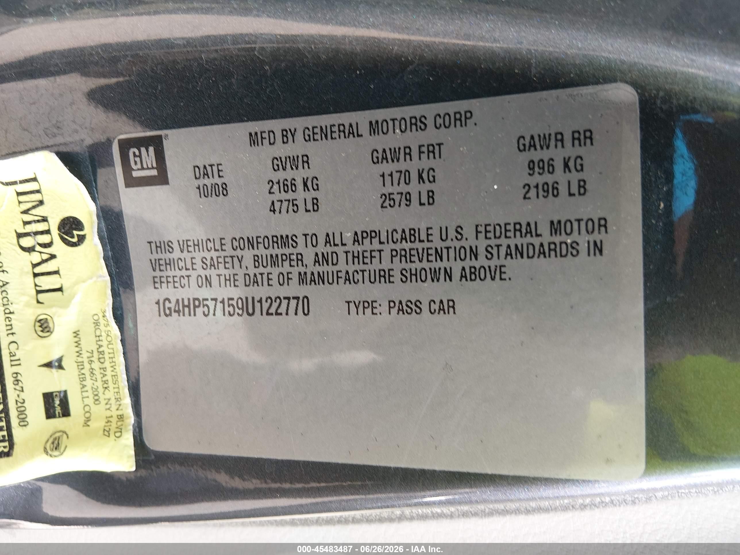 2009 Buick Lucerne Cx Gray vin: 1G4HP57159U122770