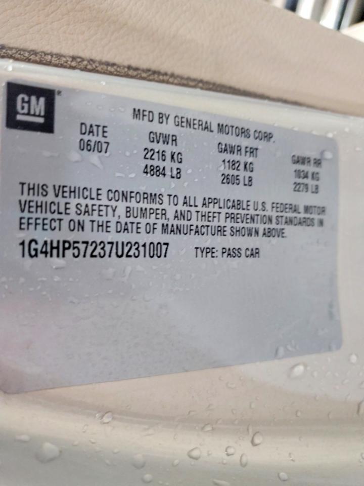 2007 Buick Lucerne Cx Beige vin: 1G4HP57237U231007