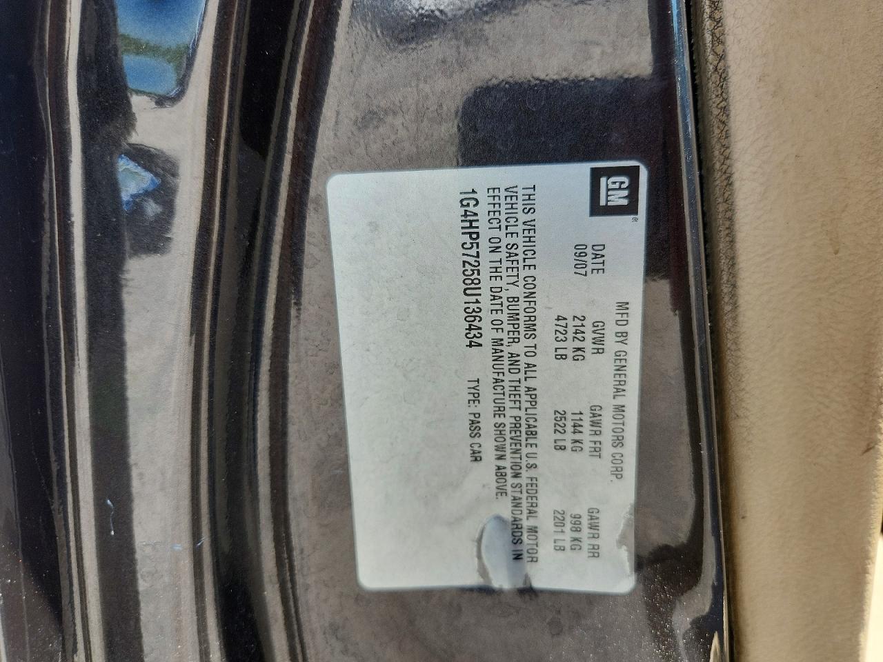 2008 Buick Lucerne Cx Brown vin: 1G4HP57258U136434