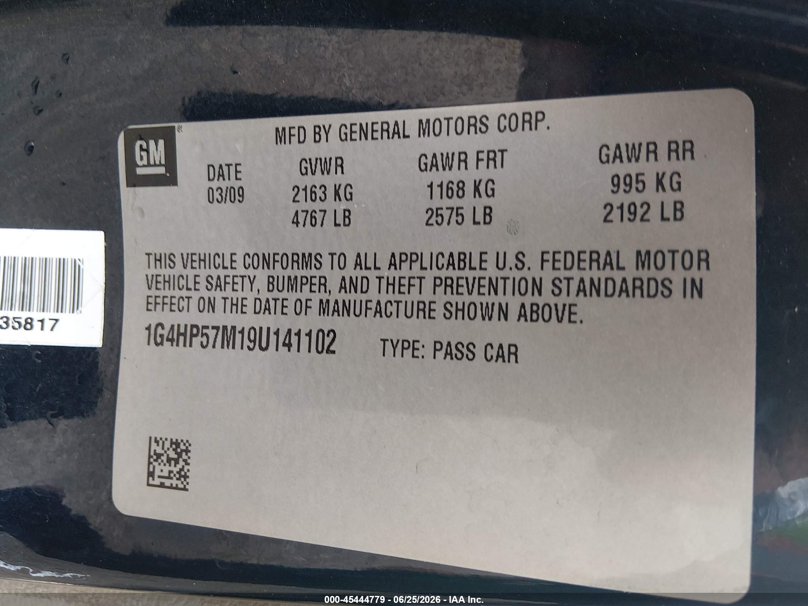 2009 Buick Lucerne Cx Dark Blue vin: 1G4HP57M19U141102