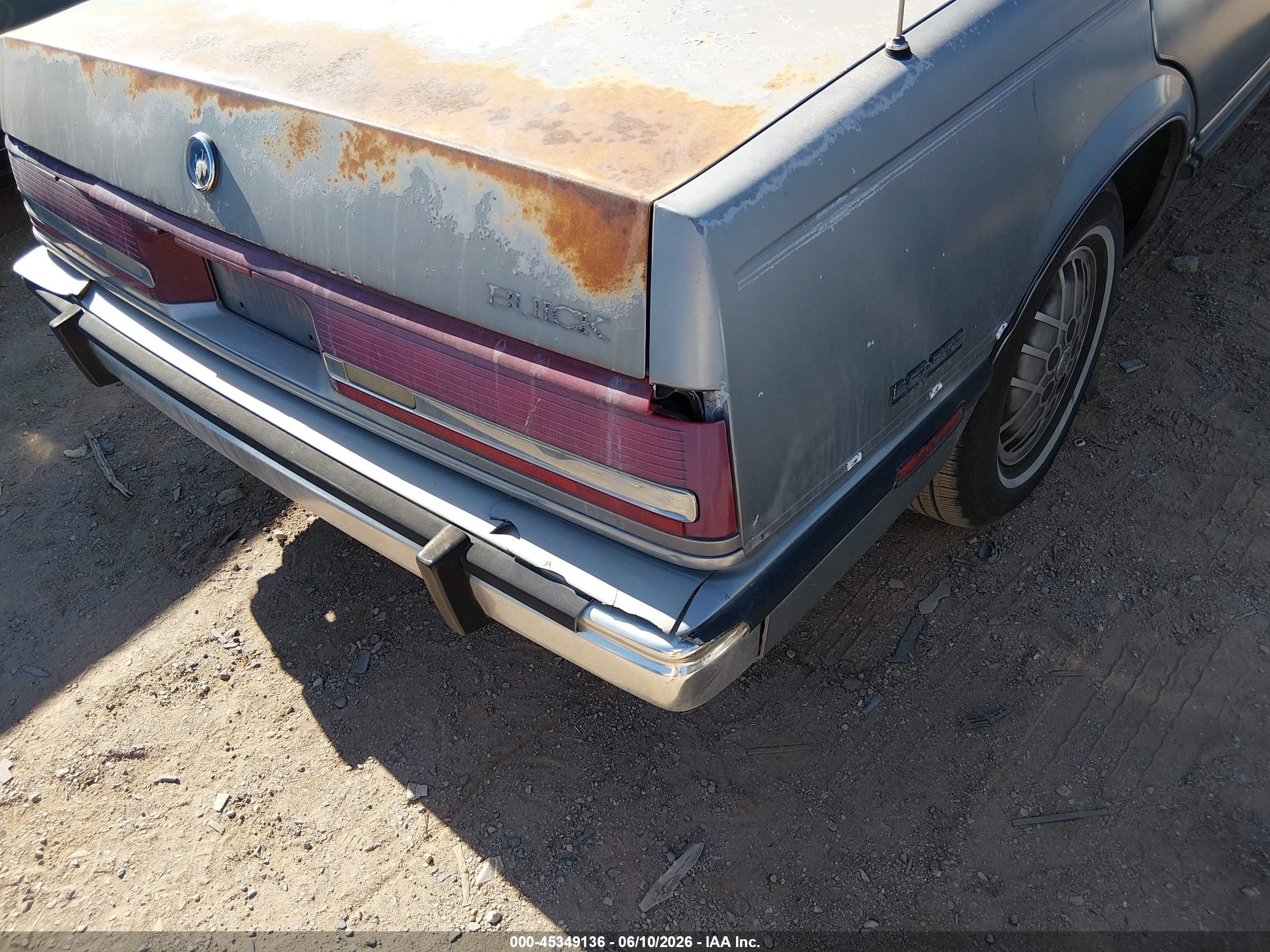 1991 Buick Lesabre Limited Серый vin: 1G4HR54C2MH444350