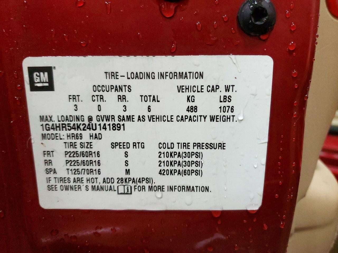 2004 Buick Lesabre Limited Red vin: 1G4HR54K24U141891