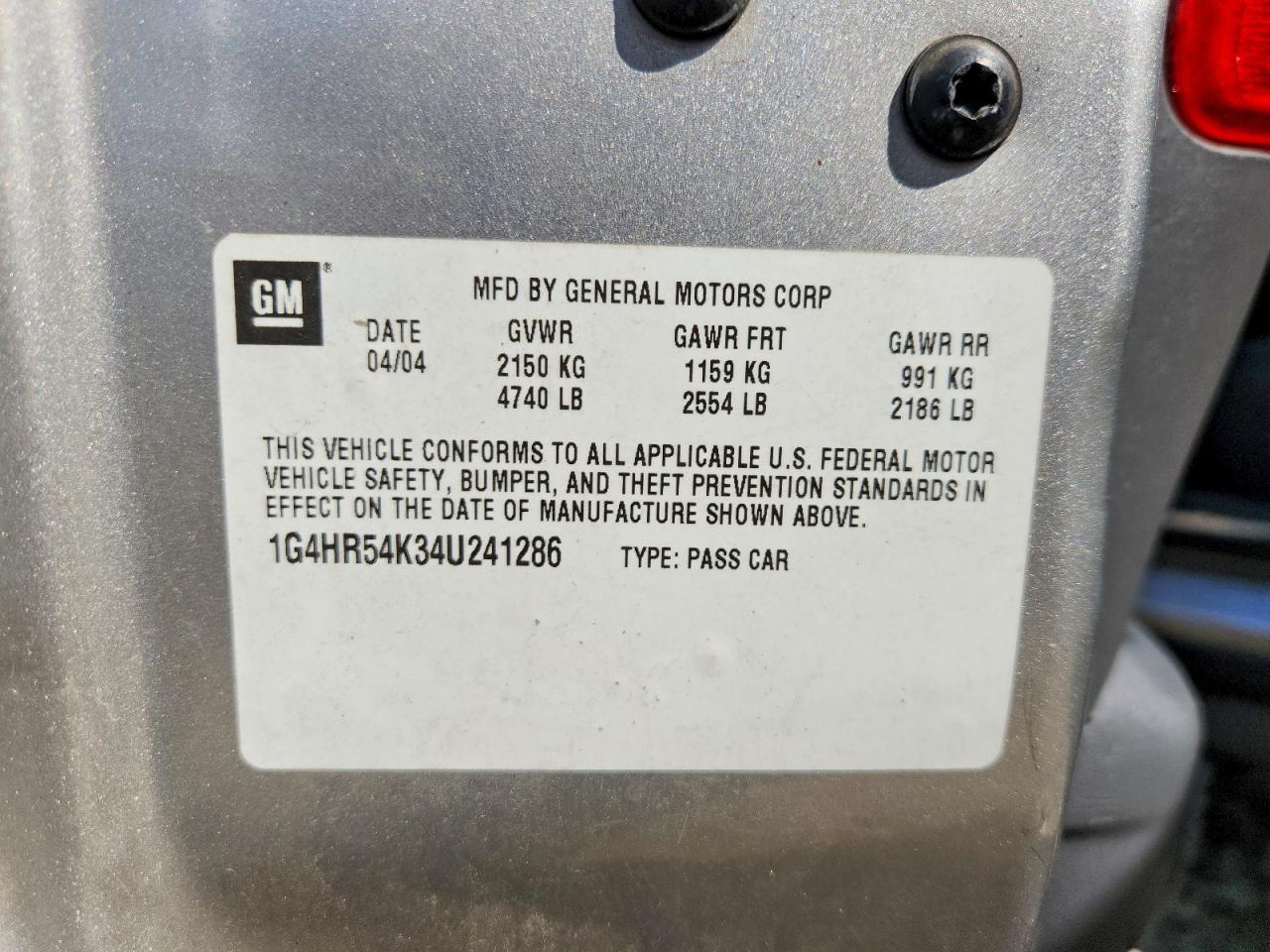 2004 Buick Lesabre Limited Silver vin: 1G4HR54K34U241286