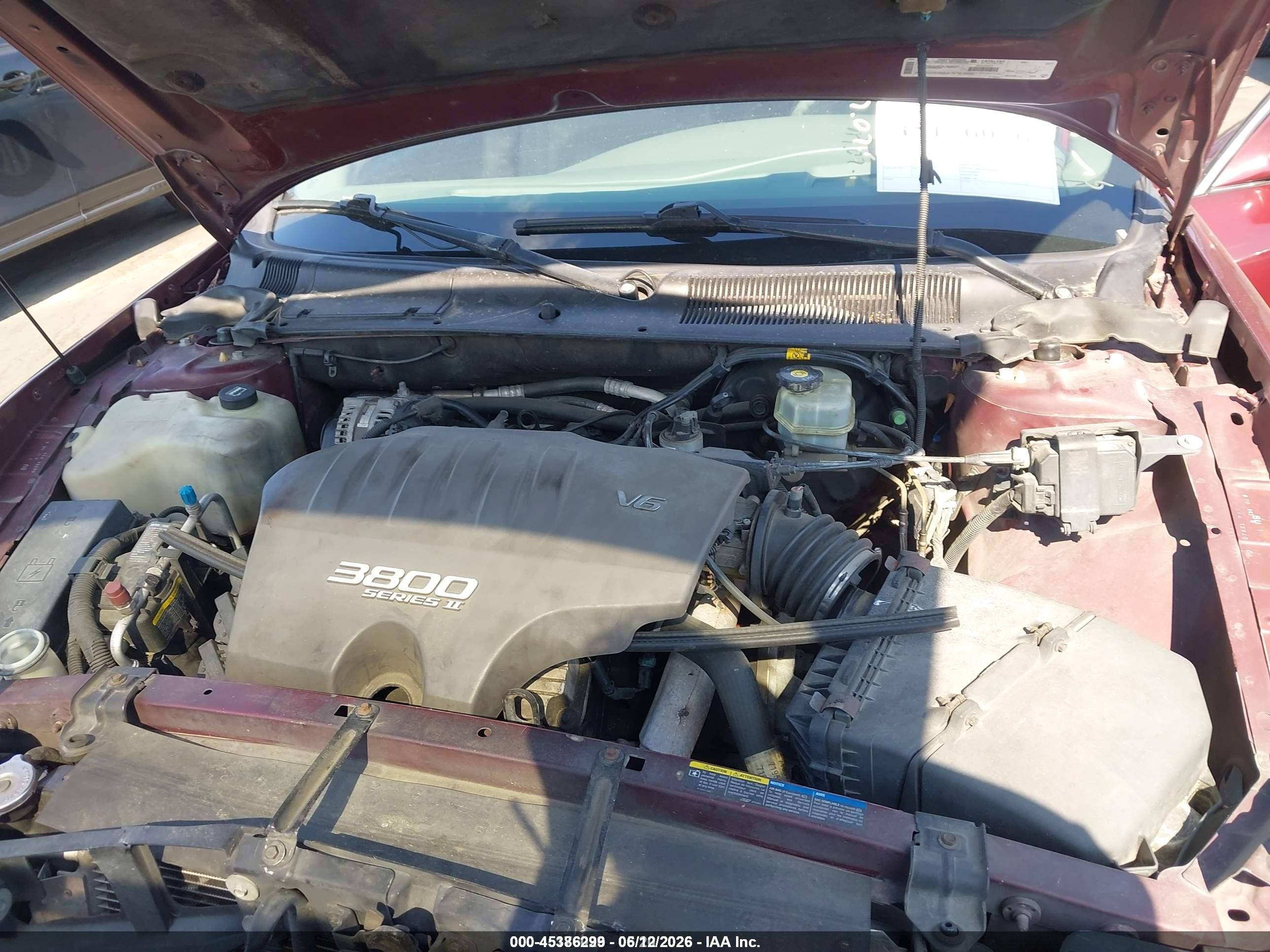 2002 Buick Lesabre Limited Burgundy vin: 1G4HR54K72U280167