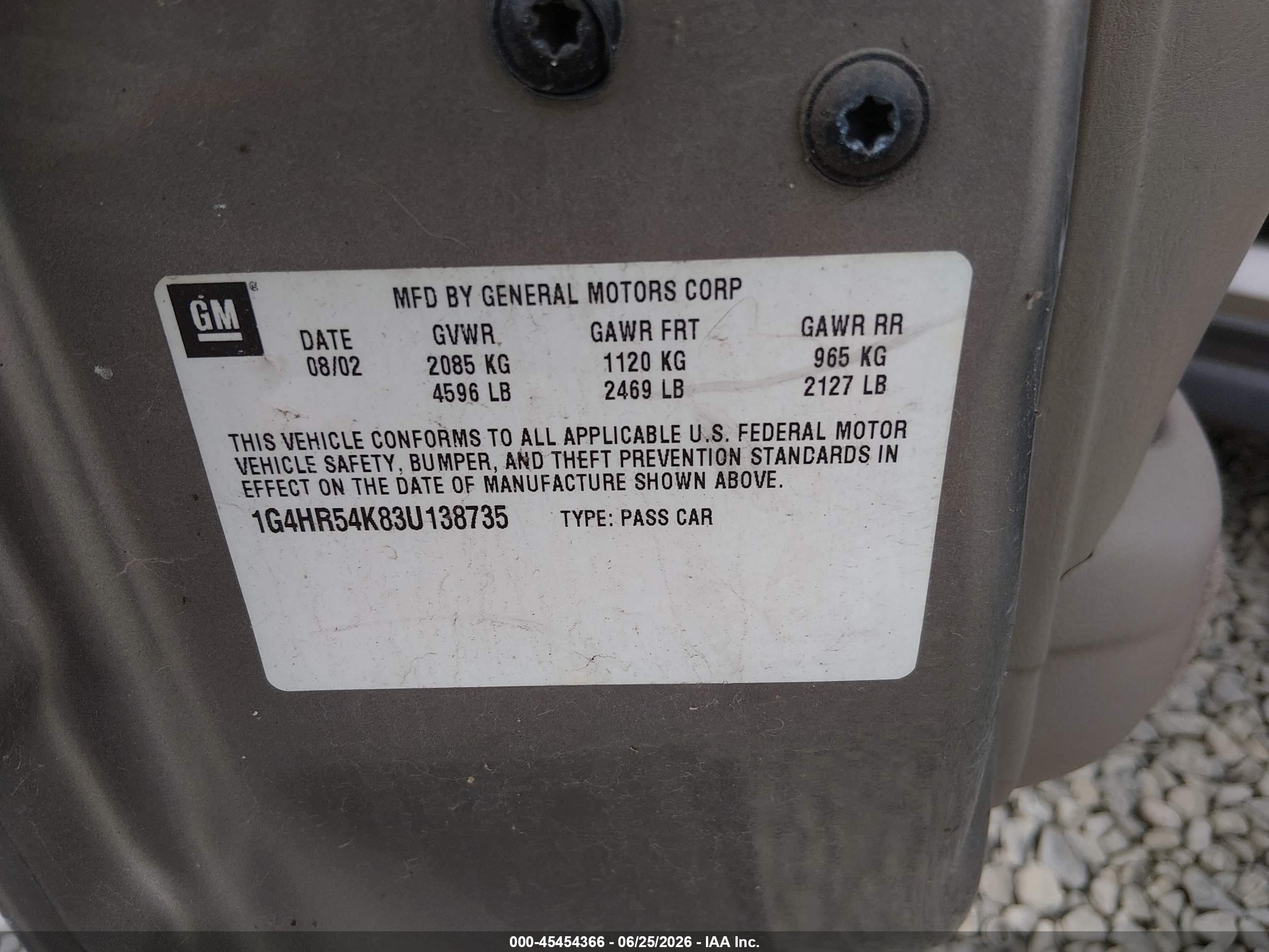 2003 Buick Lesabre Limited Золотой vin: 1G4HR54K83U138735