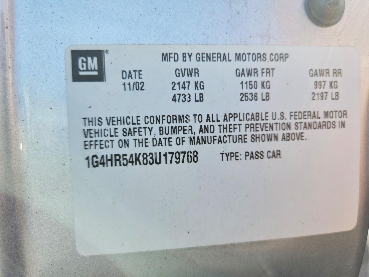 2003 Buick Lesabre Limited Silver vin: 1G4HR54K83U179768