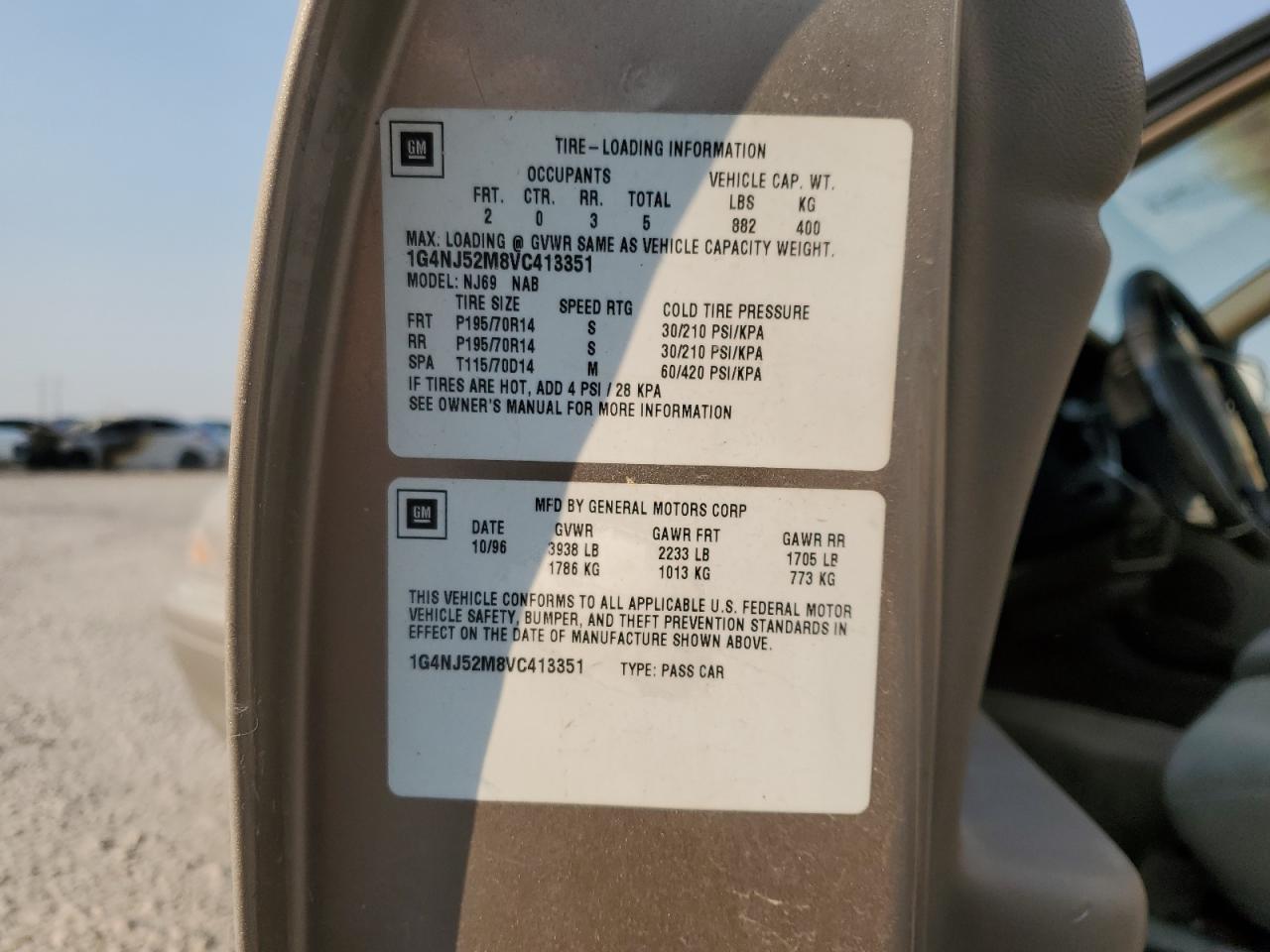 1997 Buick Skylark Gran Sport Tan vin: 1G4NJ52M8VC413351