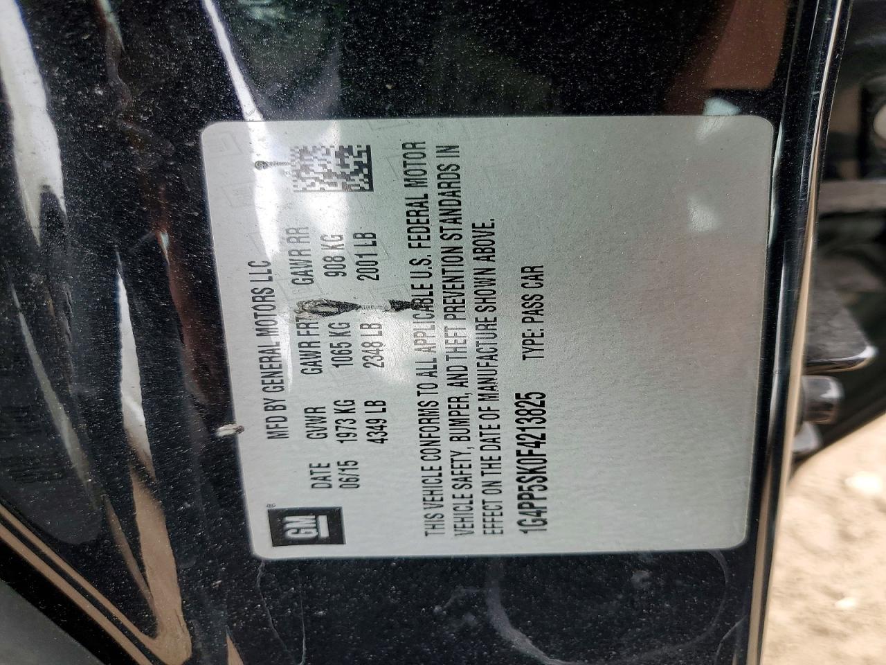 2015 Buick Verano Black vin: 1G4PP5SK0F4213825
