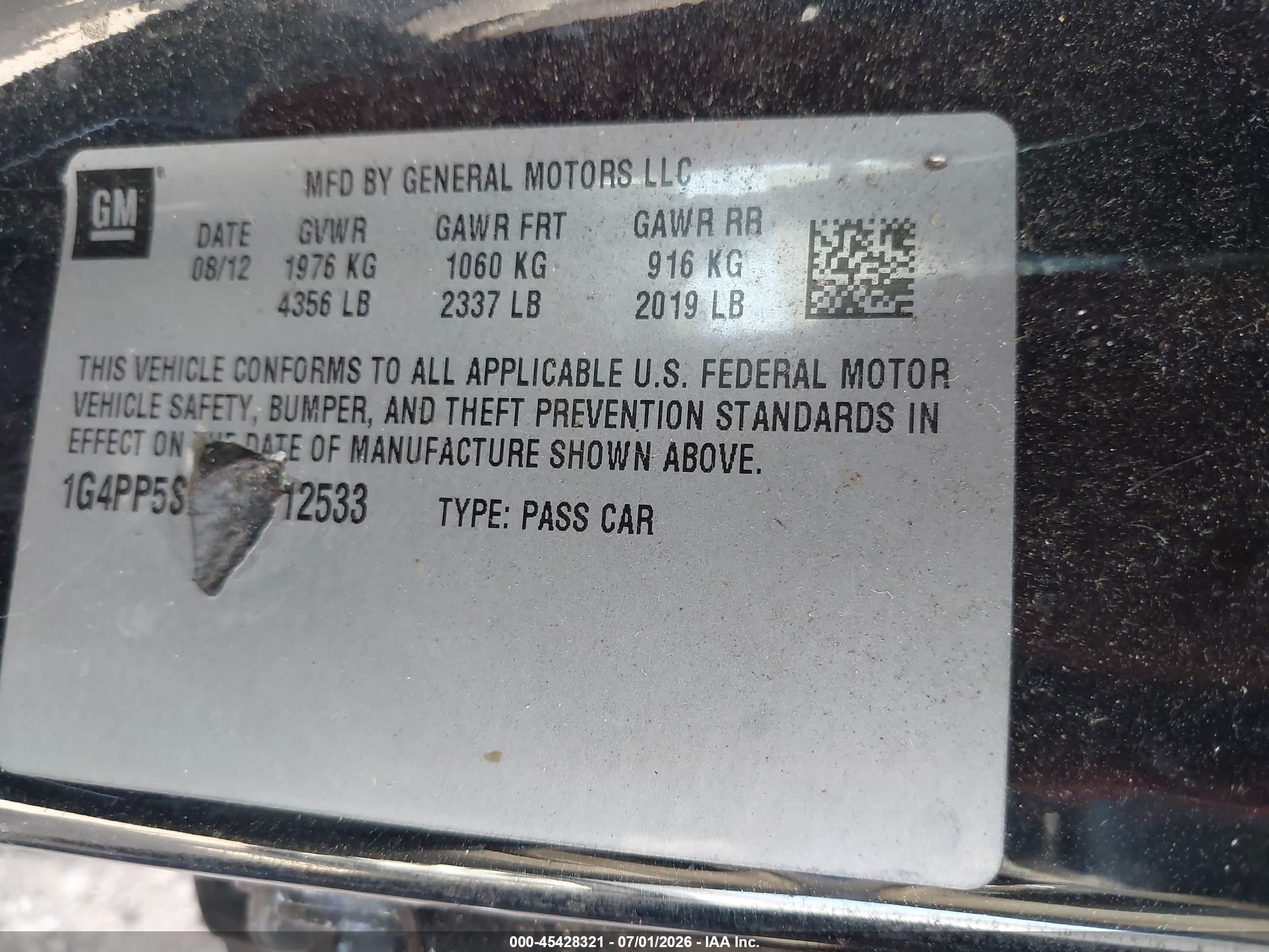 2013 Buick Verano   Black vin: 1G4PP5SK1D4112533