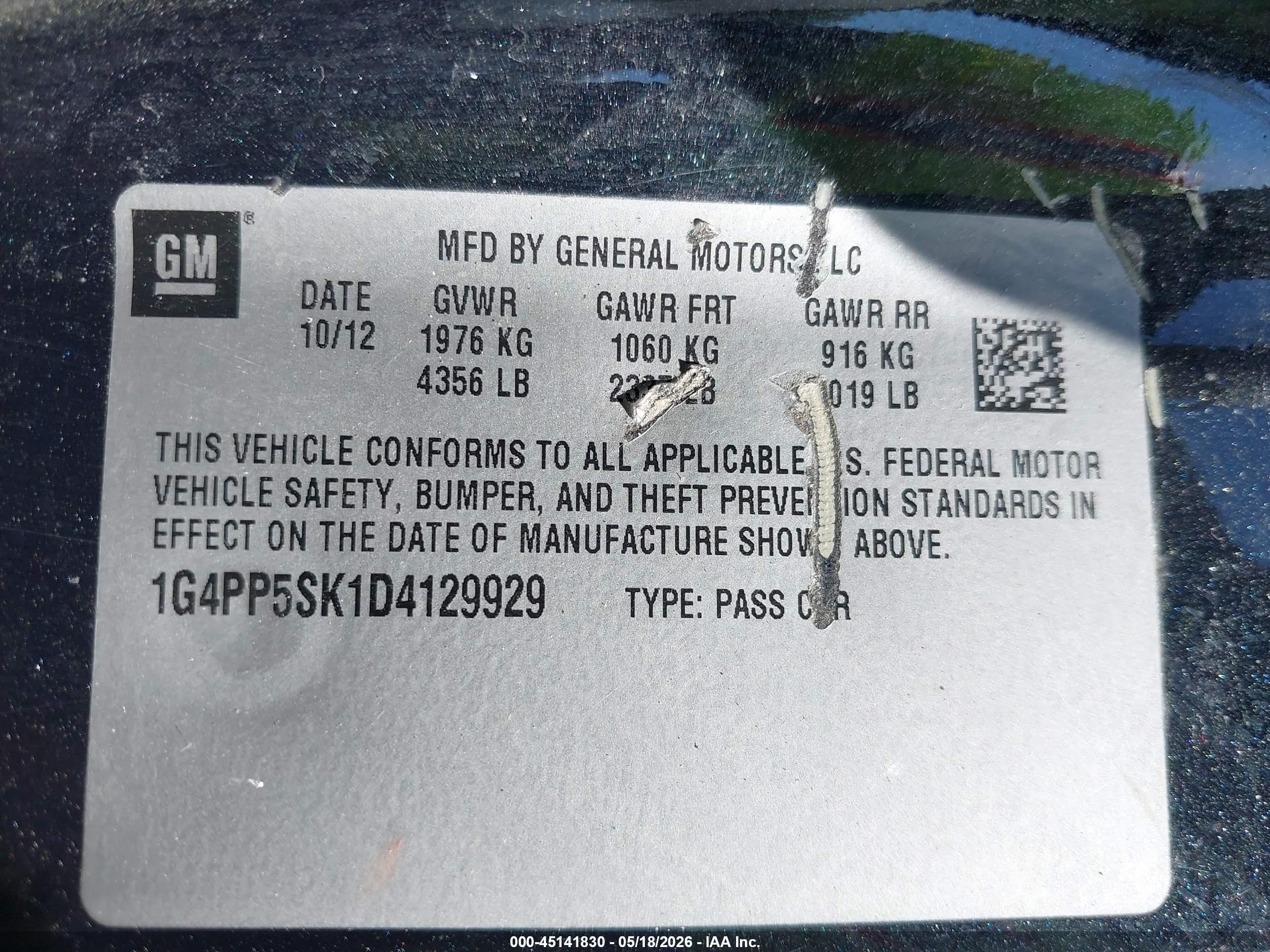 2013 Buick Verano Black vin: 1G4PP5SK1D4129929