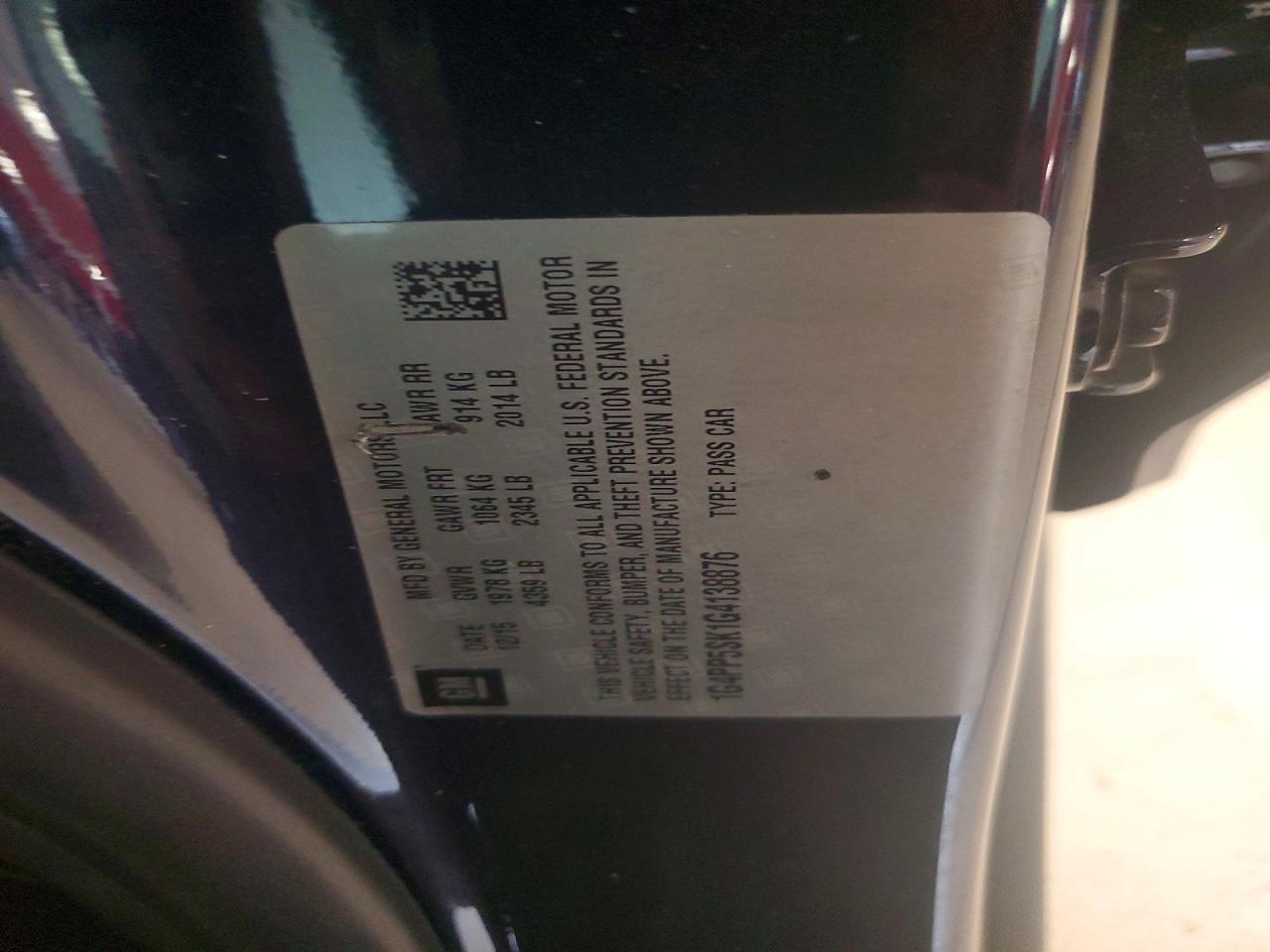 2016 Buick Verano Черный vin: 1G4PP5SK1G4138876
