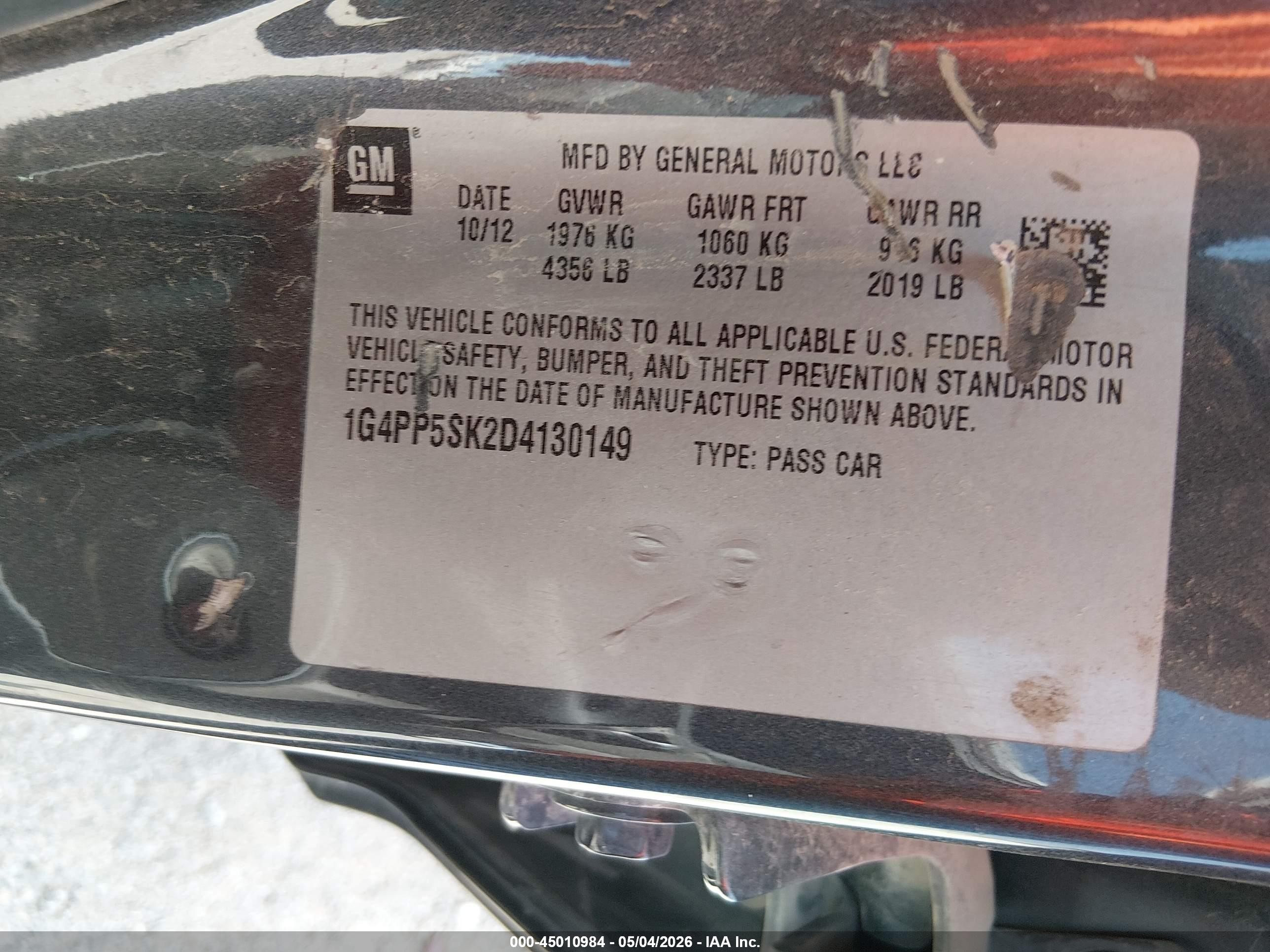 2013 Buick Verano   Gray vin: 1G4PP5SK2D4130149