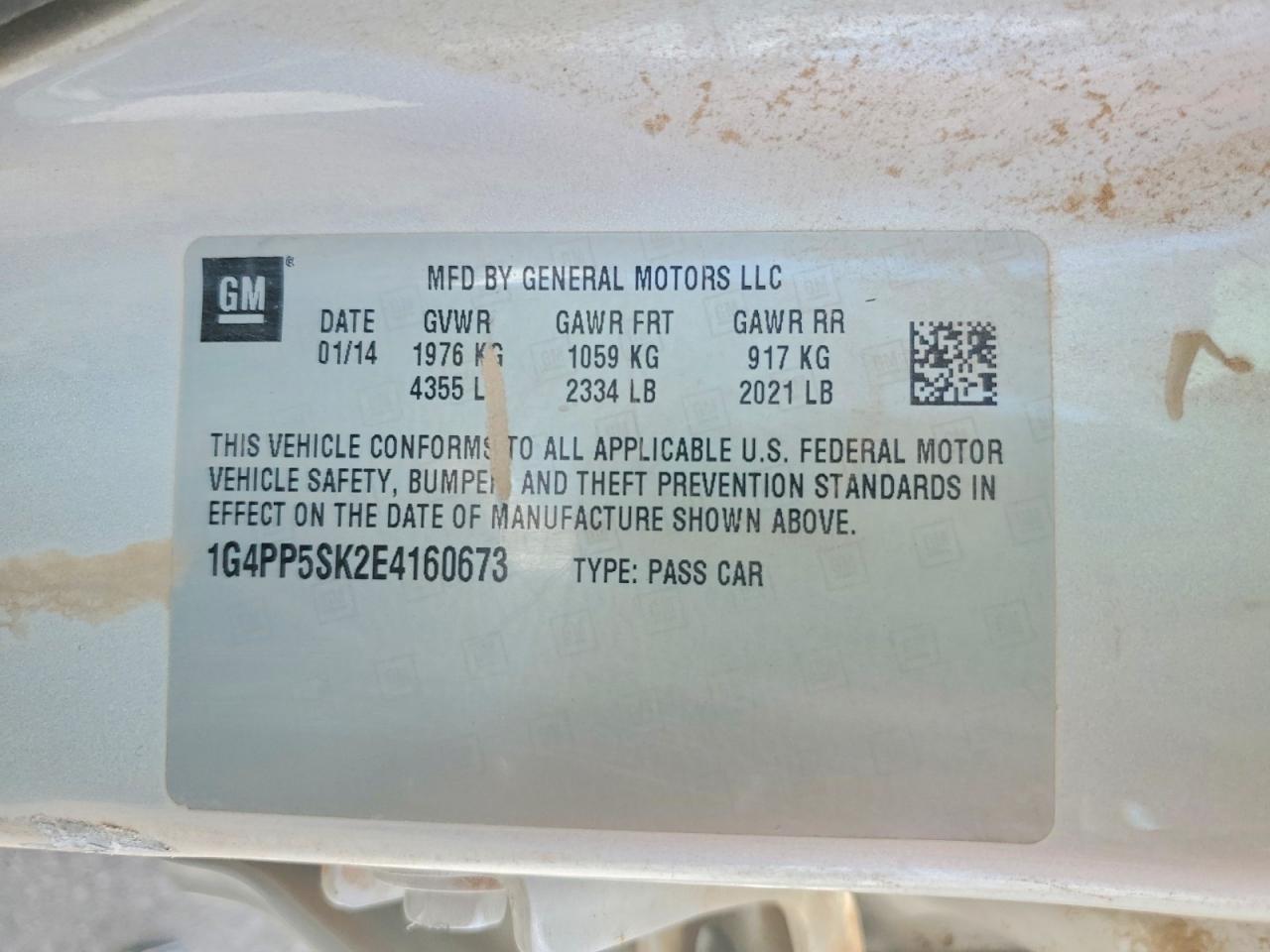 2014 Buick Verano Silver vin: 1G4PP5SK2E4160673
