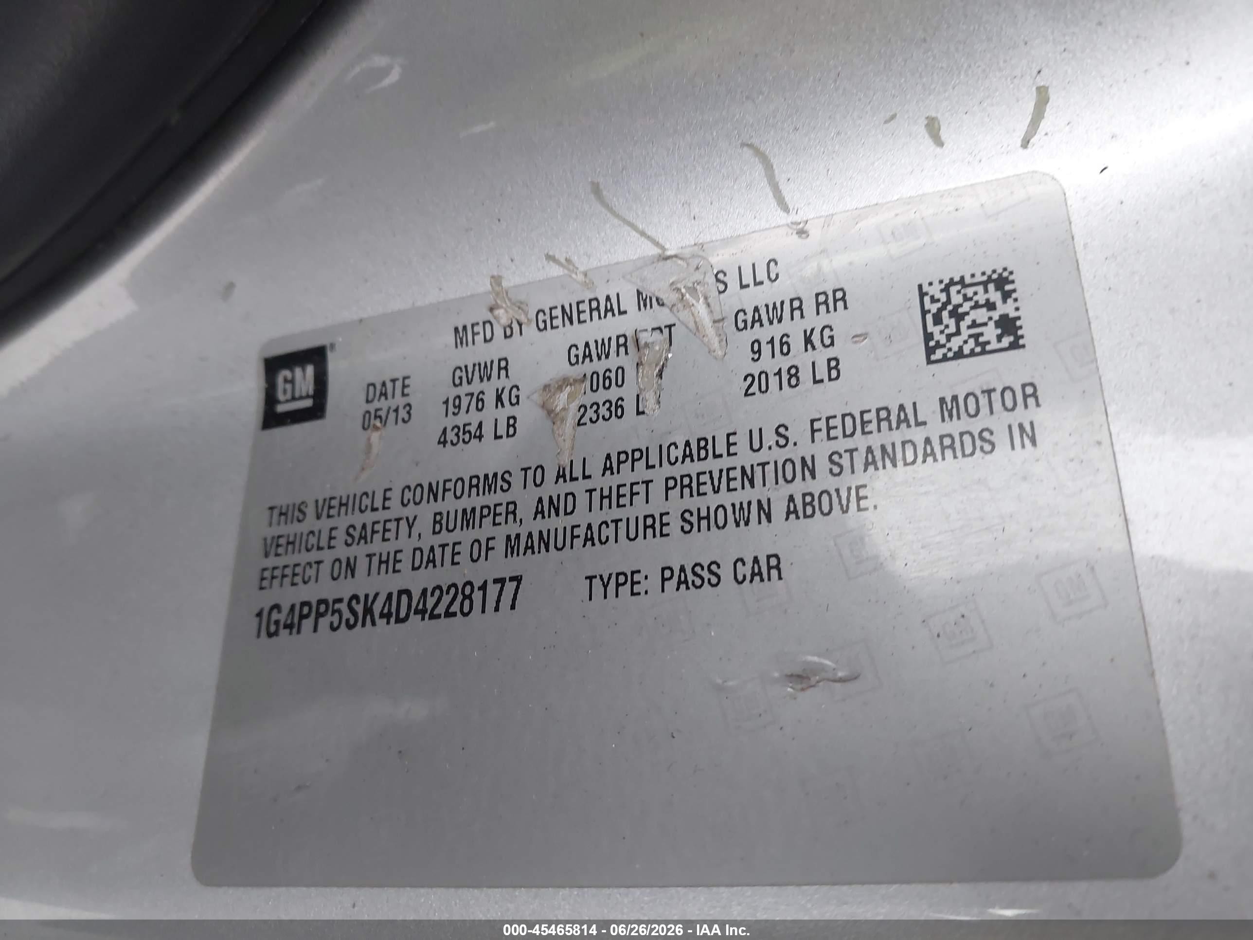 2013 Buick Verano   Silver vin: 1G4PP5SK4D4228177