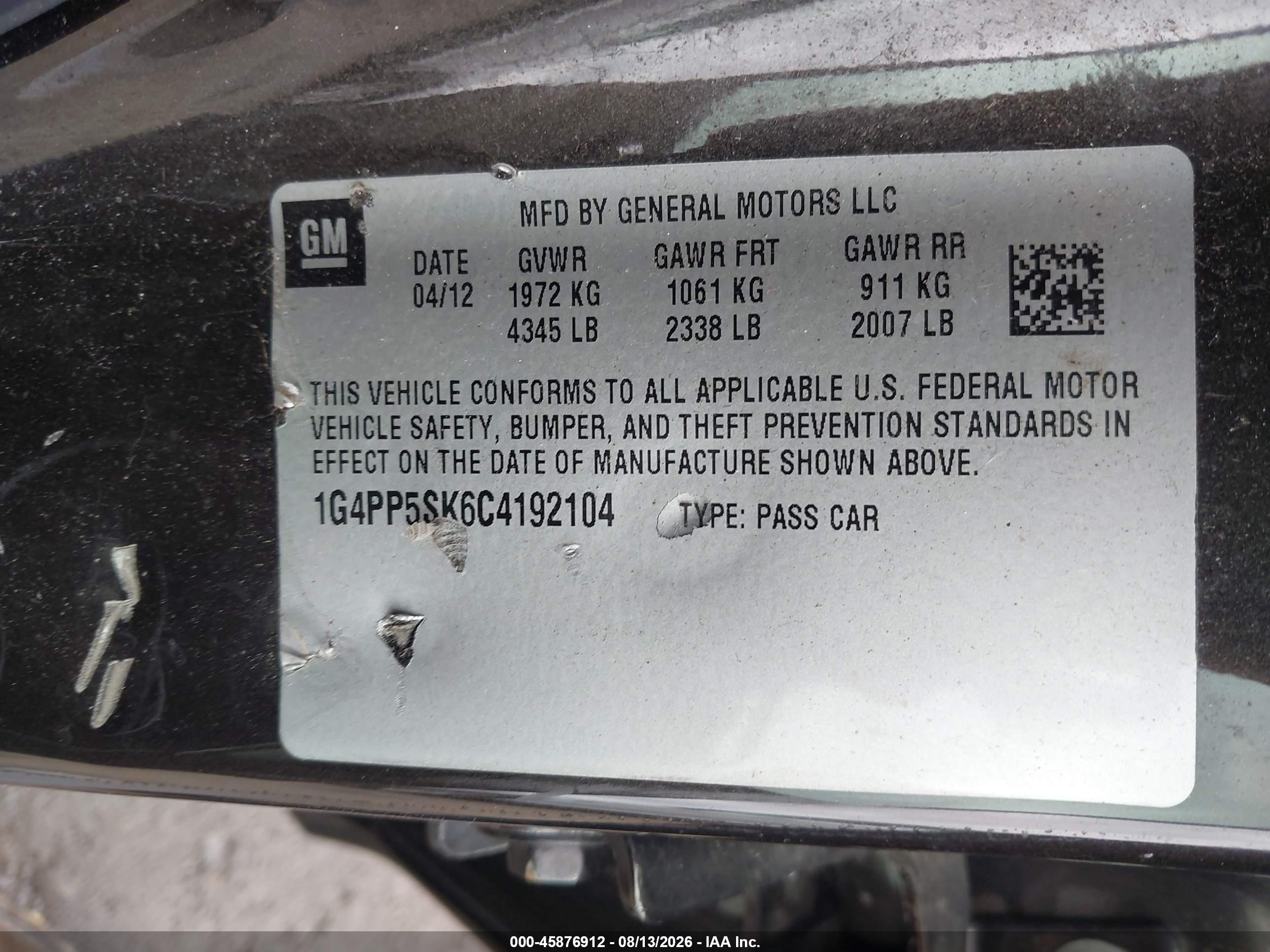 2012 Buick Verano   Gray vin: 1G4PP5SK6C4192104