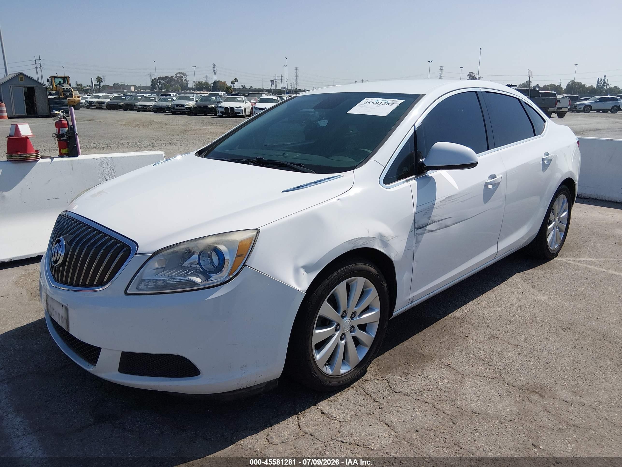 2015 Buick Verano   White vin: 1G4PP5SK6F4218480