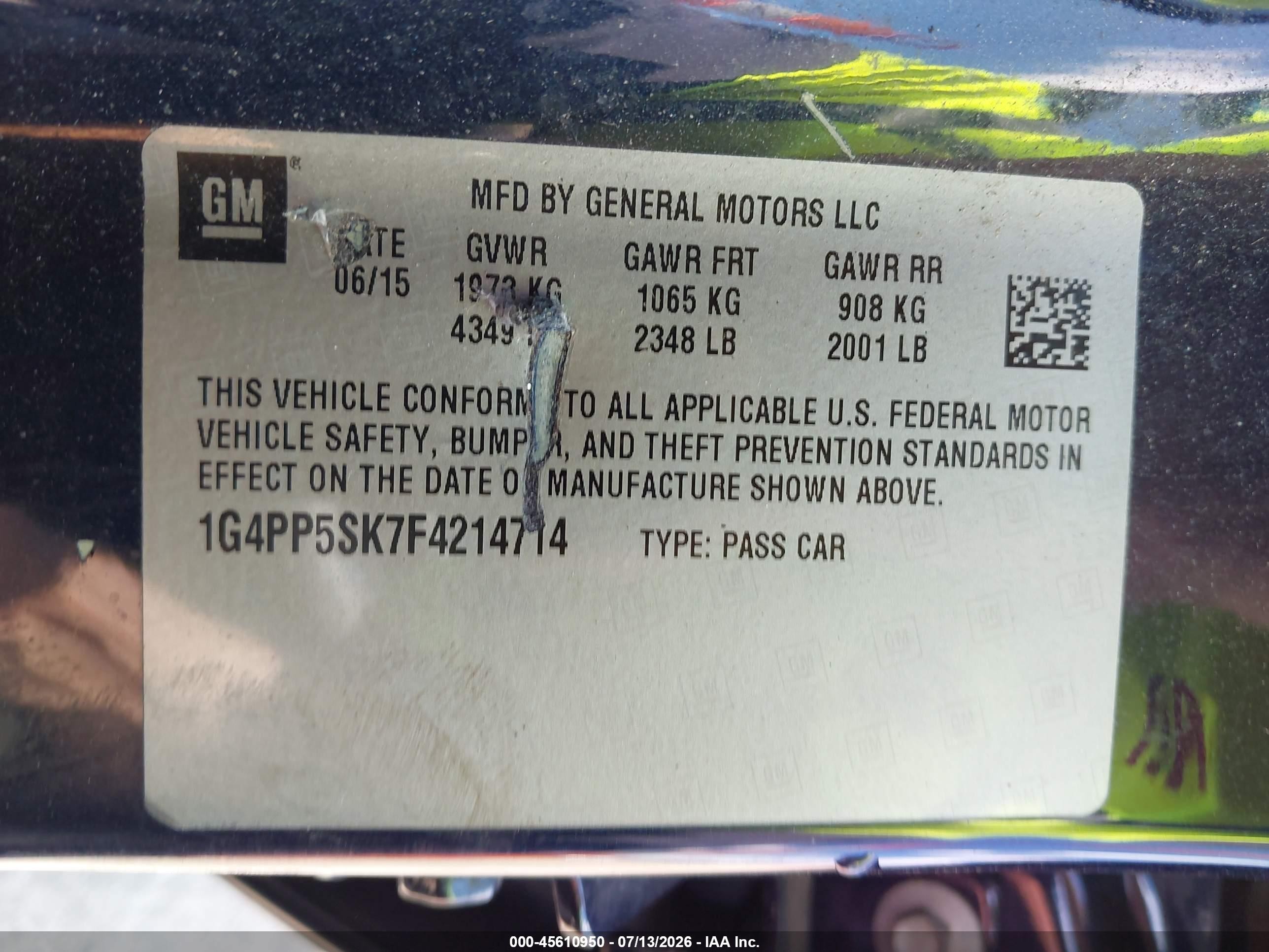 2015 Buick Verano   Dark Blue vin: 1G4PP5SK7F4214714
