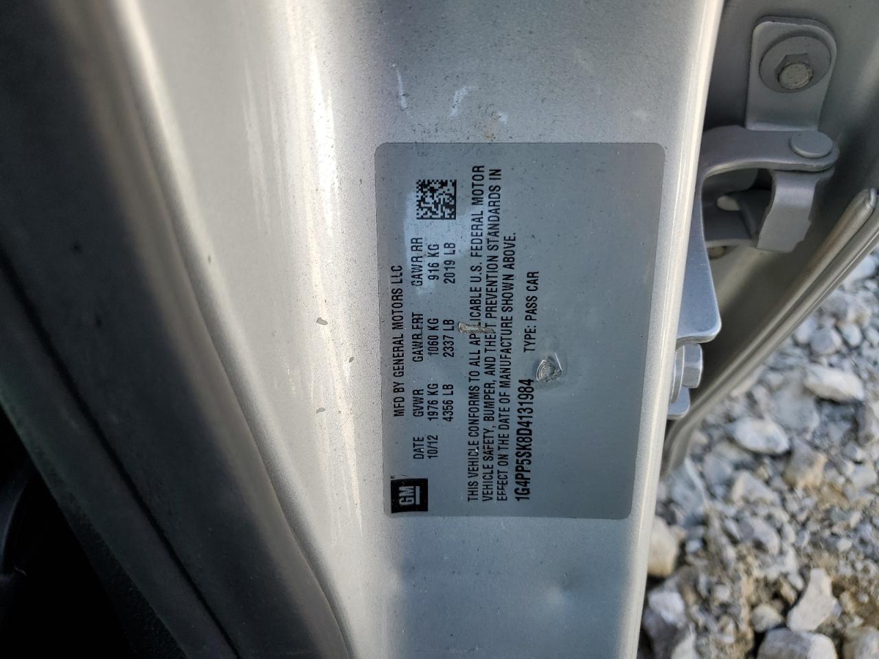 2013 Buick Verano Silver vin: 1G4PP5SK8D4131984