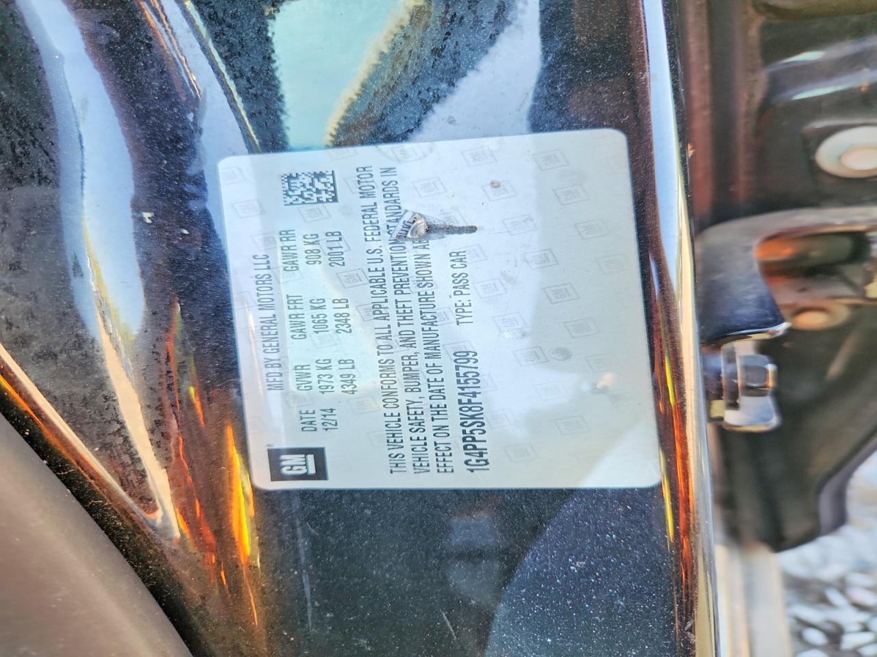 2015 Buick Verano Черный vin: 1G4PP5SK8F4155799